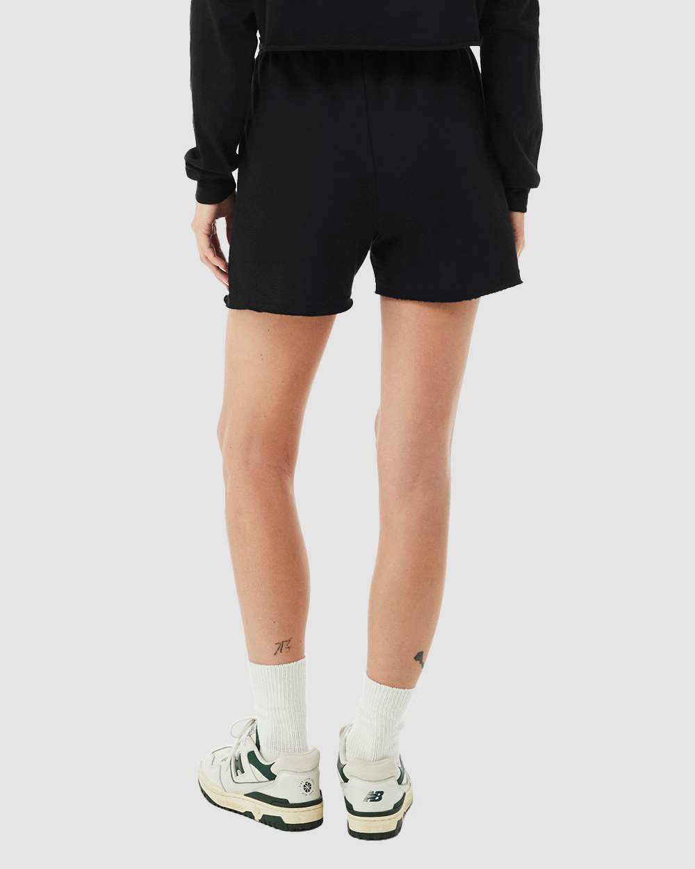3787 Bella + Canvas Women’s Cutoff Sweat Shorts - Back Image