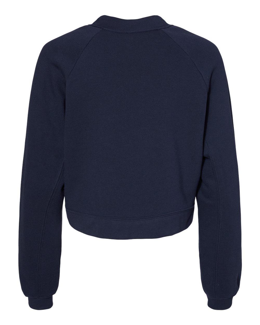 7505 Bella + Canvas Womens Raglan Pullover Fleece - Back Image