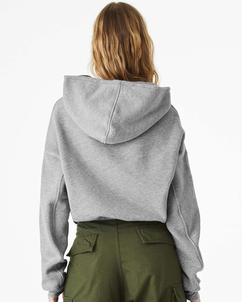 7506 Bella + Canvas FWD Fashion Womens Sponge Fleece Cinched Bottom Hoodie - Back Image
