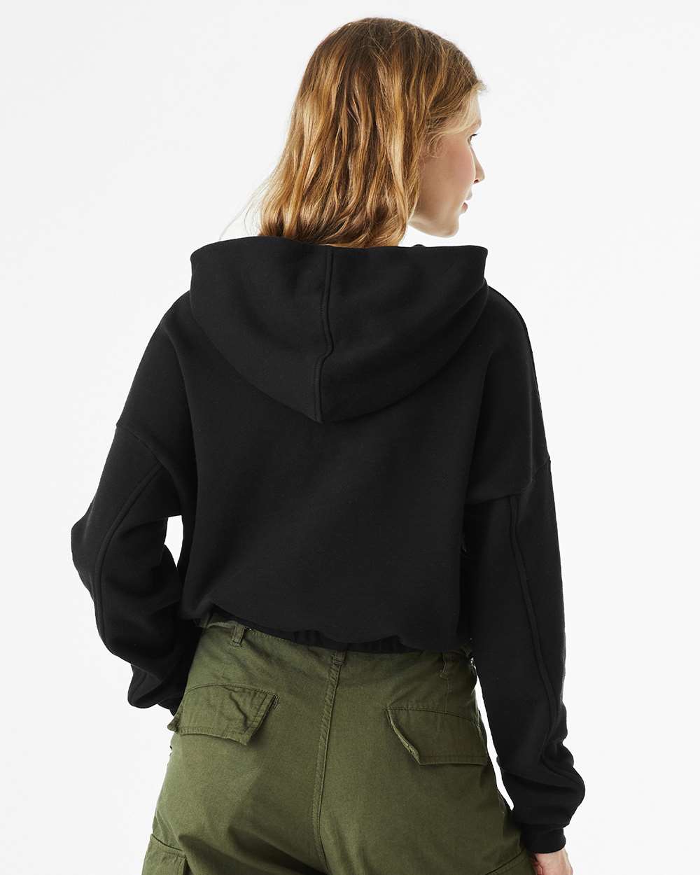 7506 Bella + Canvas FWD Fashion Womens Sponge Fleece Cinched Bottom Hoodie 7506 Bella + Canvas FWD Fashion Womens Sponge Fleece Cinched Bottom Hoodie - Back Image