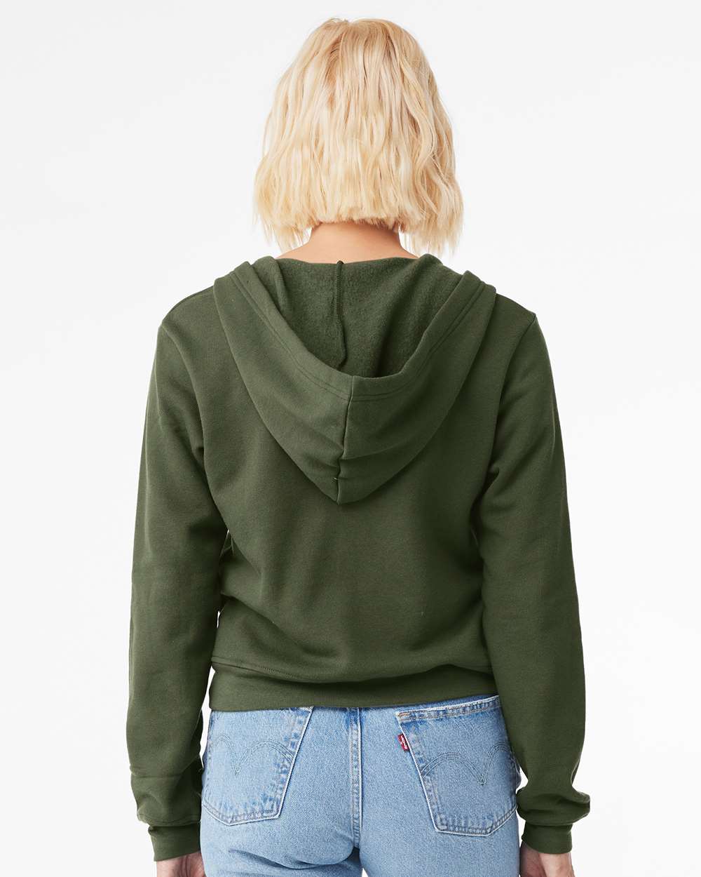 7539 Bella + Canvas Ladies Sponge Fleece Full-Zip Hooded Sweatshirt - Back Image