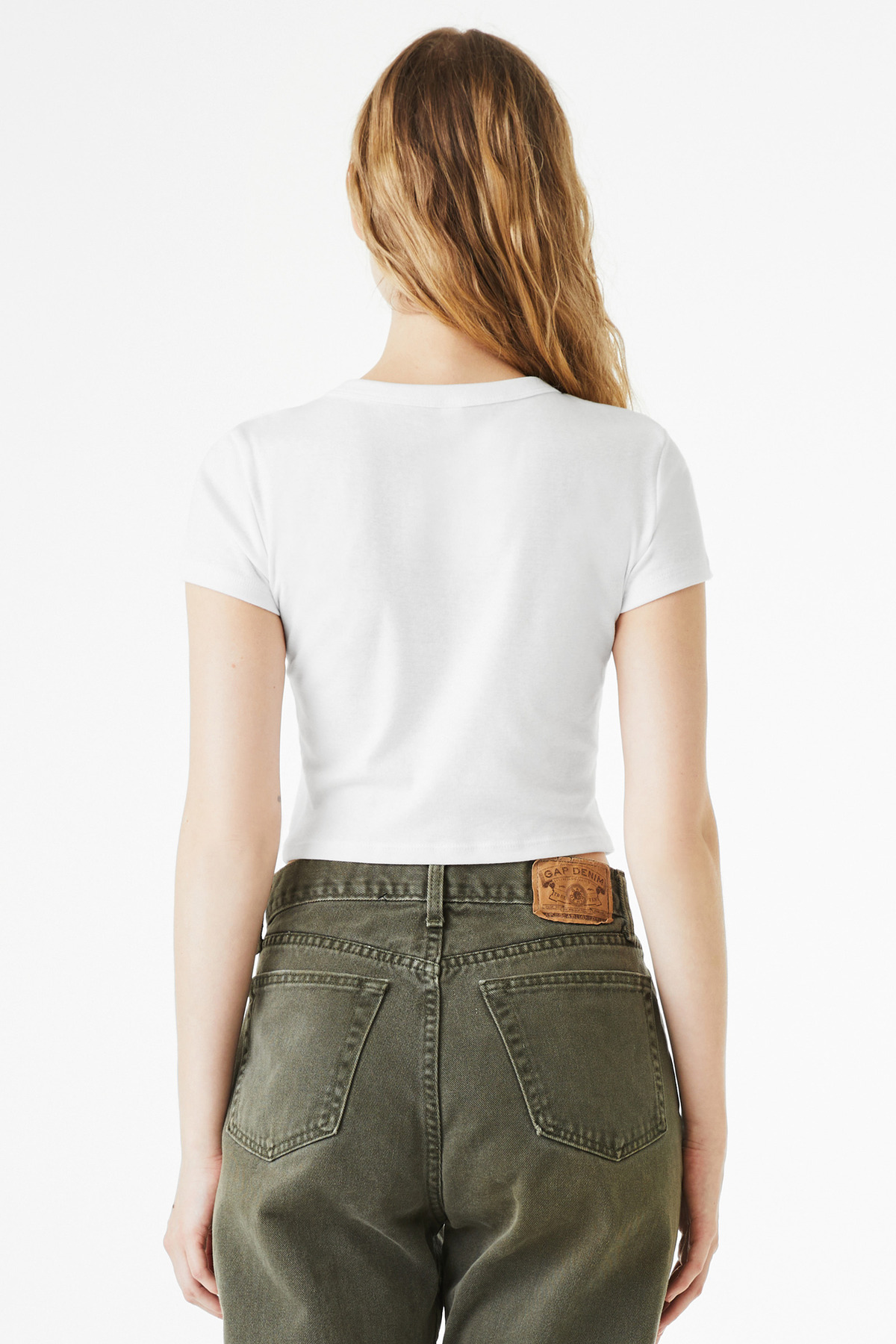 BC1010 Bella + Canvas BELLA+CANVAS Womens Micro Rib Baby Tee - Back Image