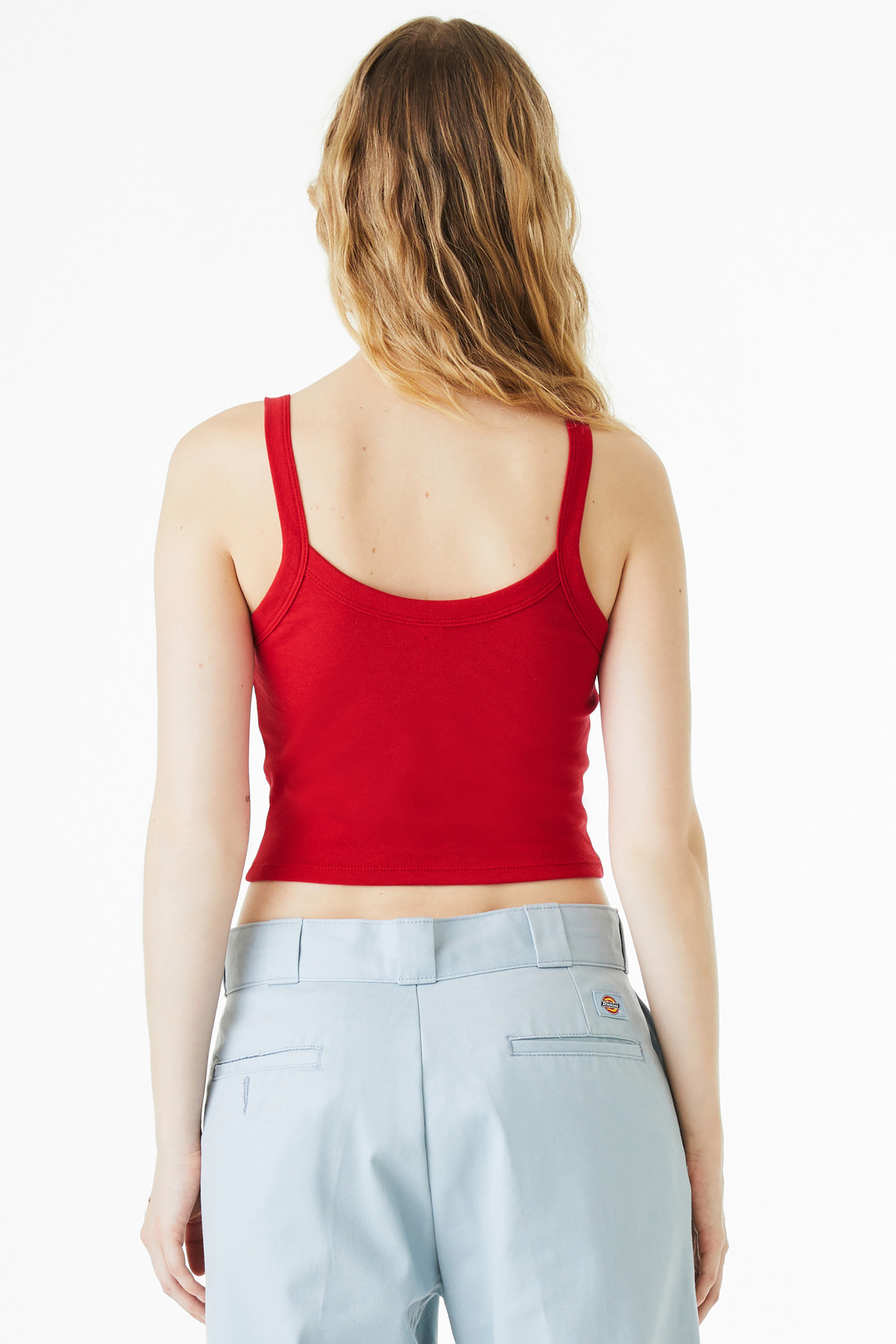 BC1012 Bella + Canvas BELLA+CANVAS Womens Micro Rib Spaghetti Strap Tank - Back Image