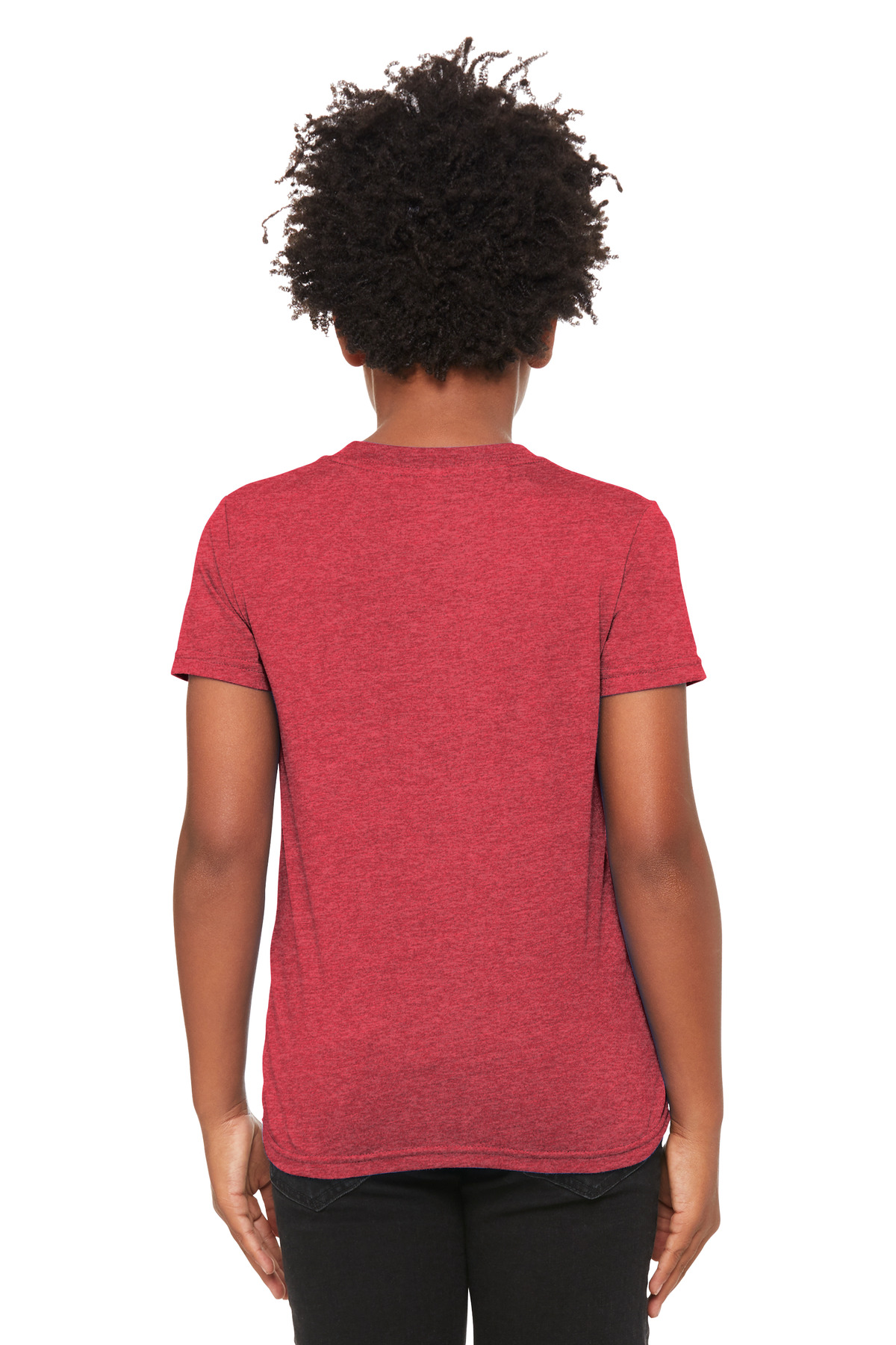 BC3001YCVC Bella + Canvas BELLA+CANVAS Youth Heather CVC Tee - Back Image