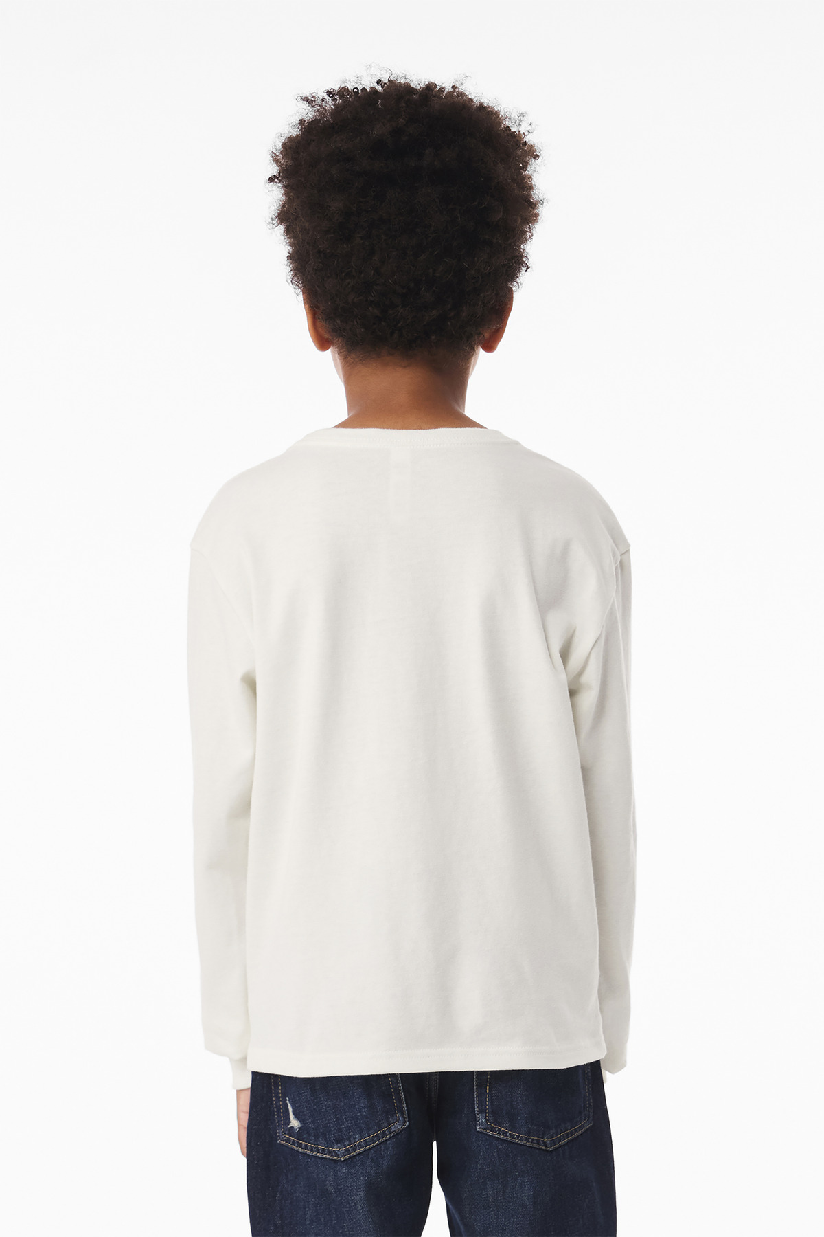BC3511Y Bella + Canvas BELLA+CANVAS Youth 6-Ounce Heavyweight Long Sleeve Tee - Back Image