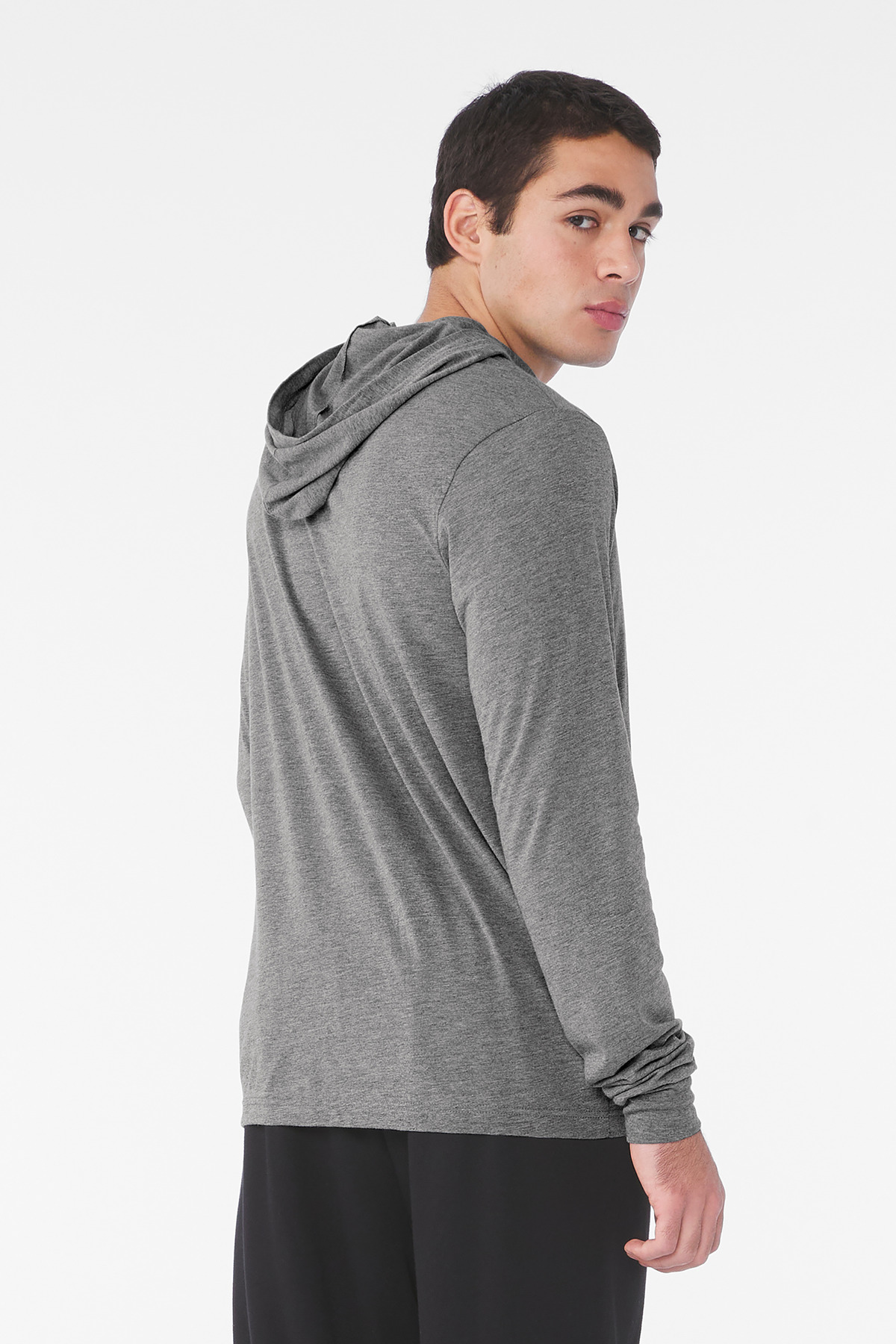 BC3512 Bella + Canvas BELLA+CANVAS Unisex Jersey Long Sleeve Hoodie. - Back Image
