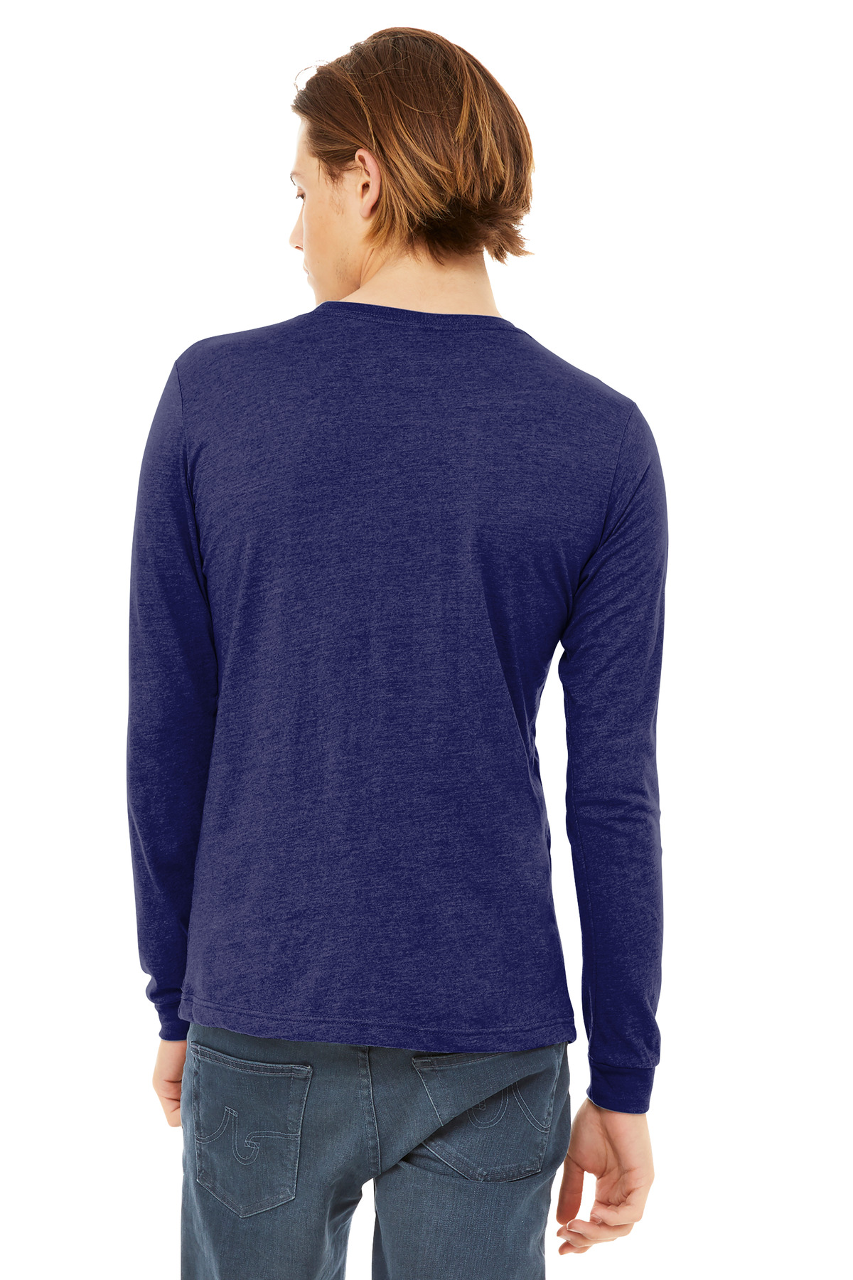 BC3513 Bella + Canvas BELLA+CANVAS Unisex Triblend Long Sleeve Tee - Back Image