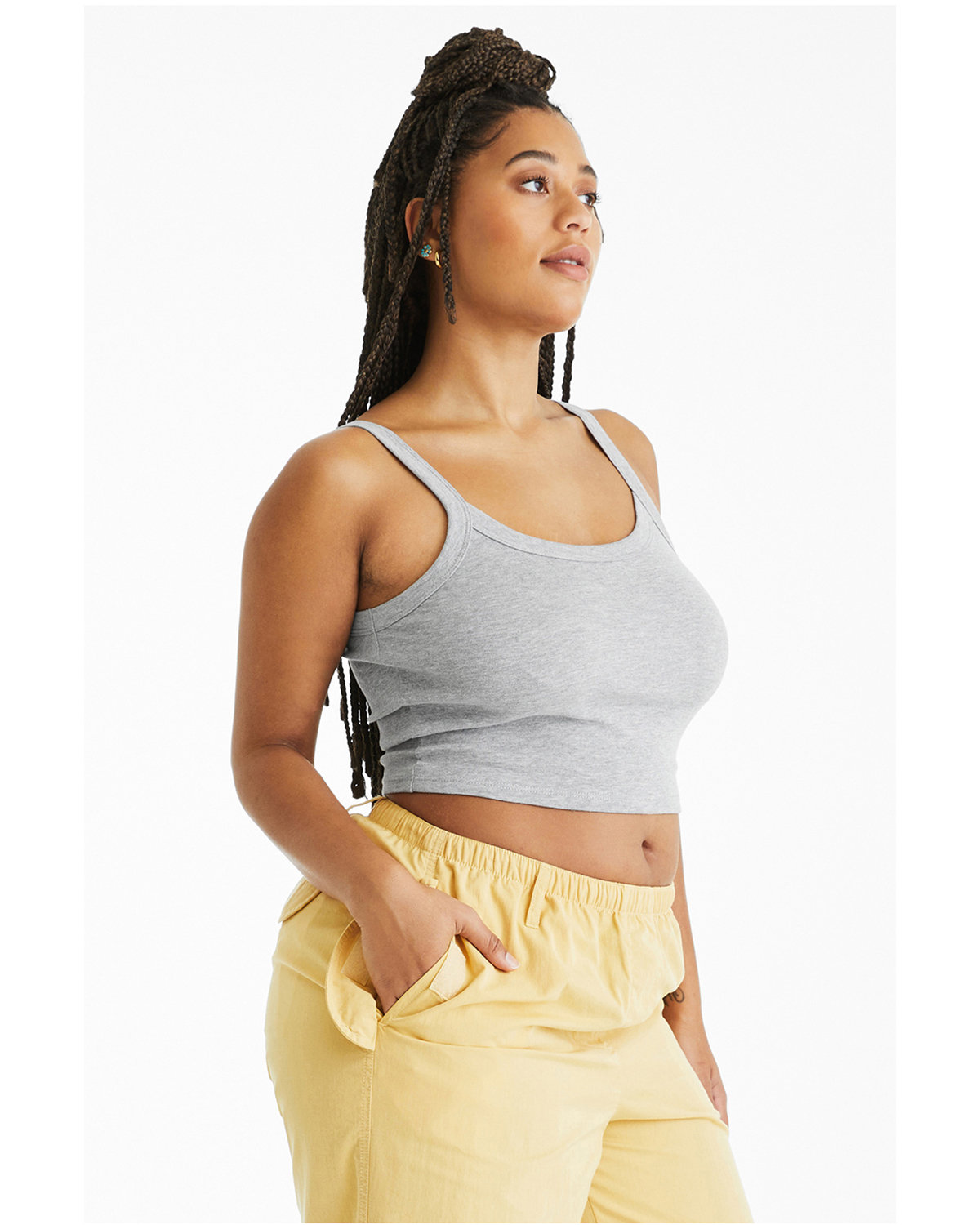 1012BE Bella + Canvas Ladies Micro Ribbed Scoop Tank 1012BE Bella + Canvas Ladies Micro Ribbed Scoop Tank - Siide Image