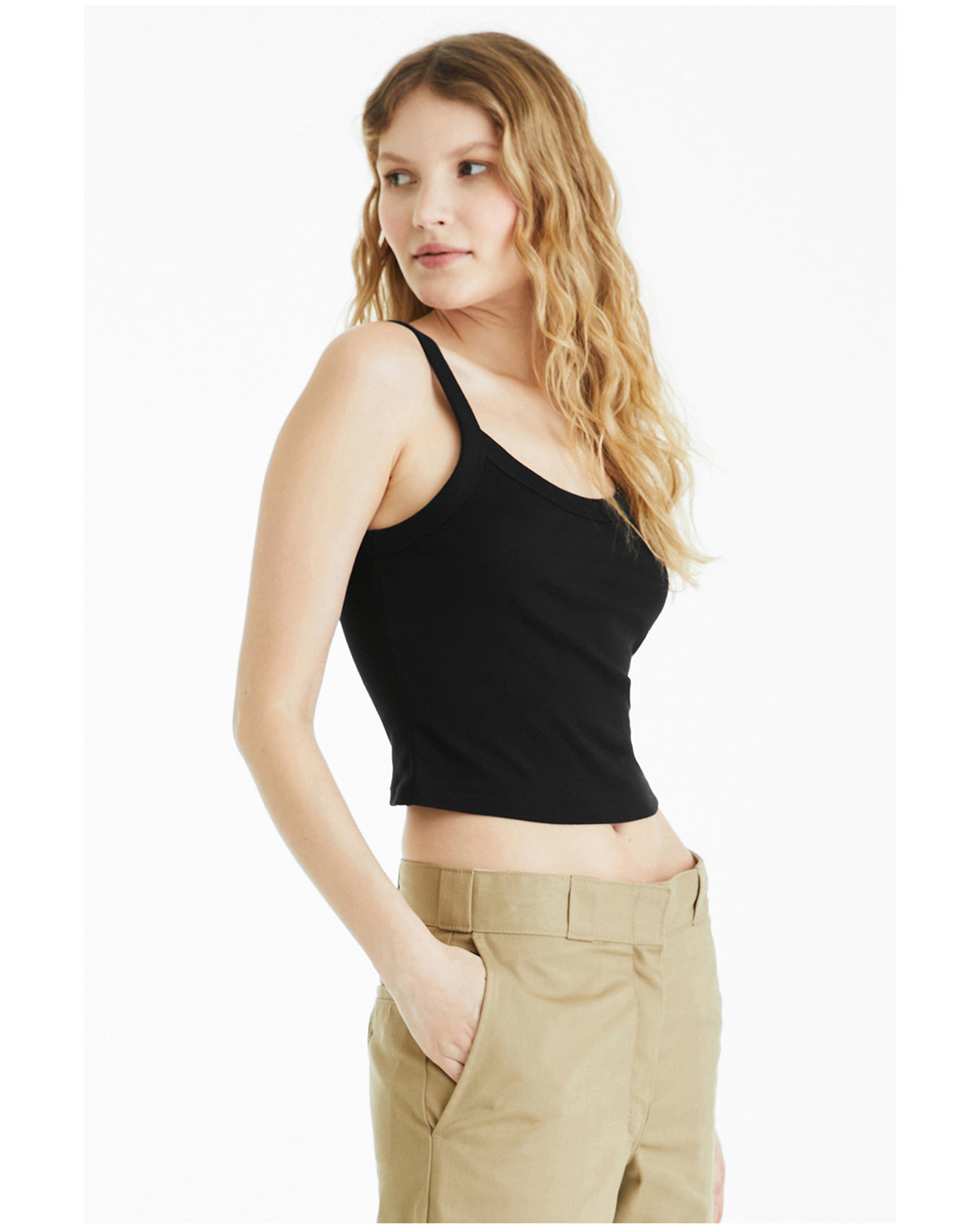 1012BE Bella + Canvas Ladies Micro Ribbed Scoop Tank - Siide Image