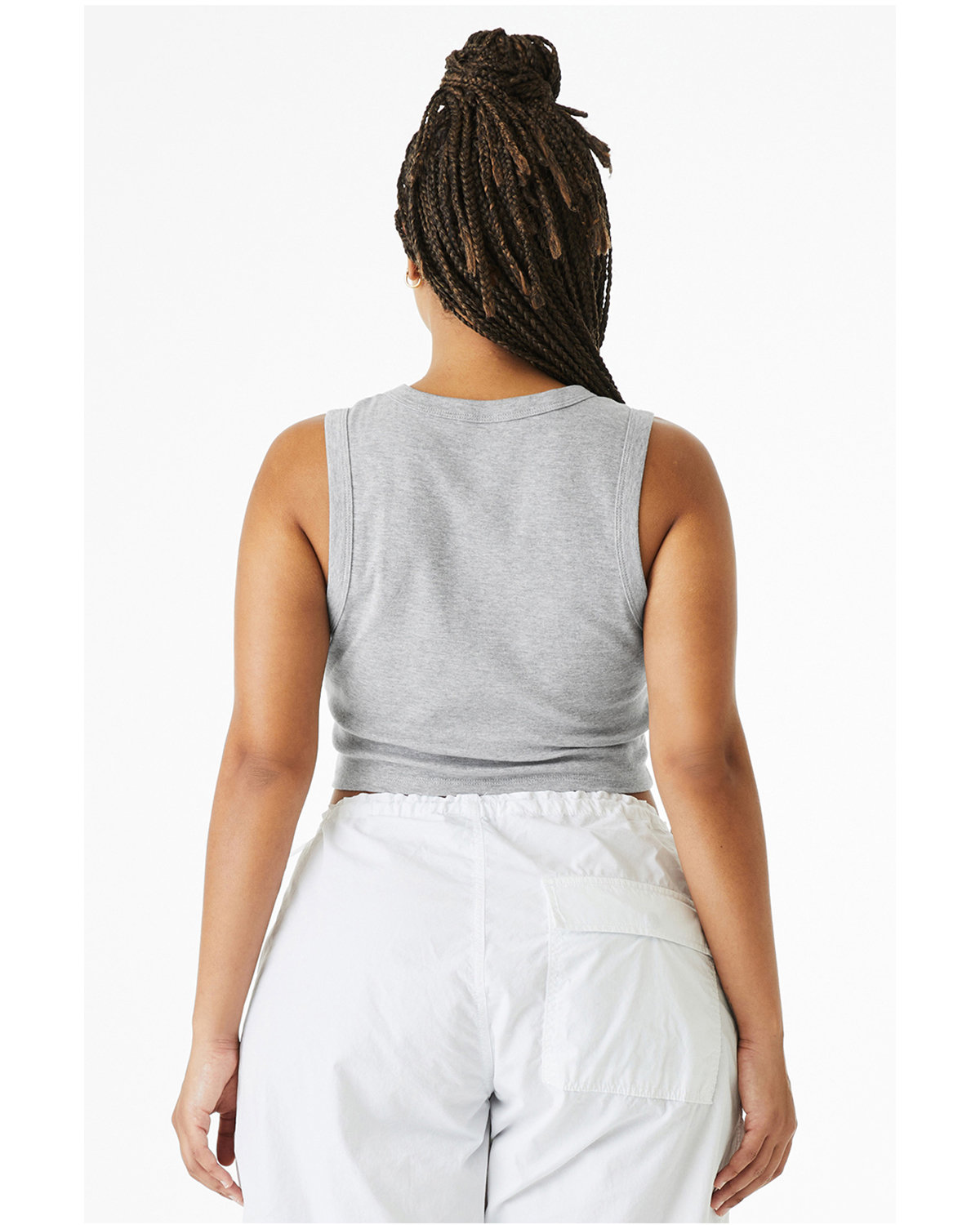 1013BE Bella + Canvas Ladies Micro Rib Muscle Crop Tank - Back Image