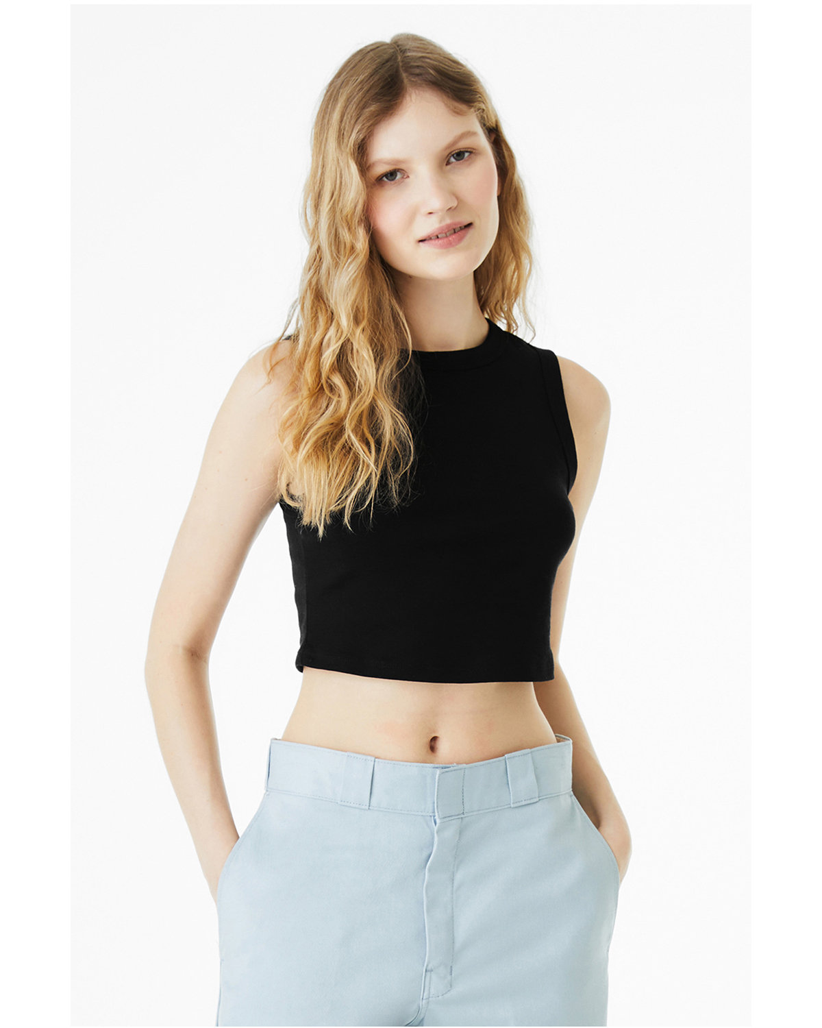 1013BE Bella + Canvas Ladies Micro Rib Muscle Crop Tank 1013BE Bella + Canvas Ladies Micro Rib Muscle Crop Tank