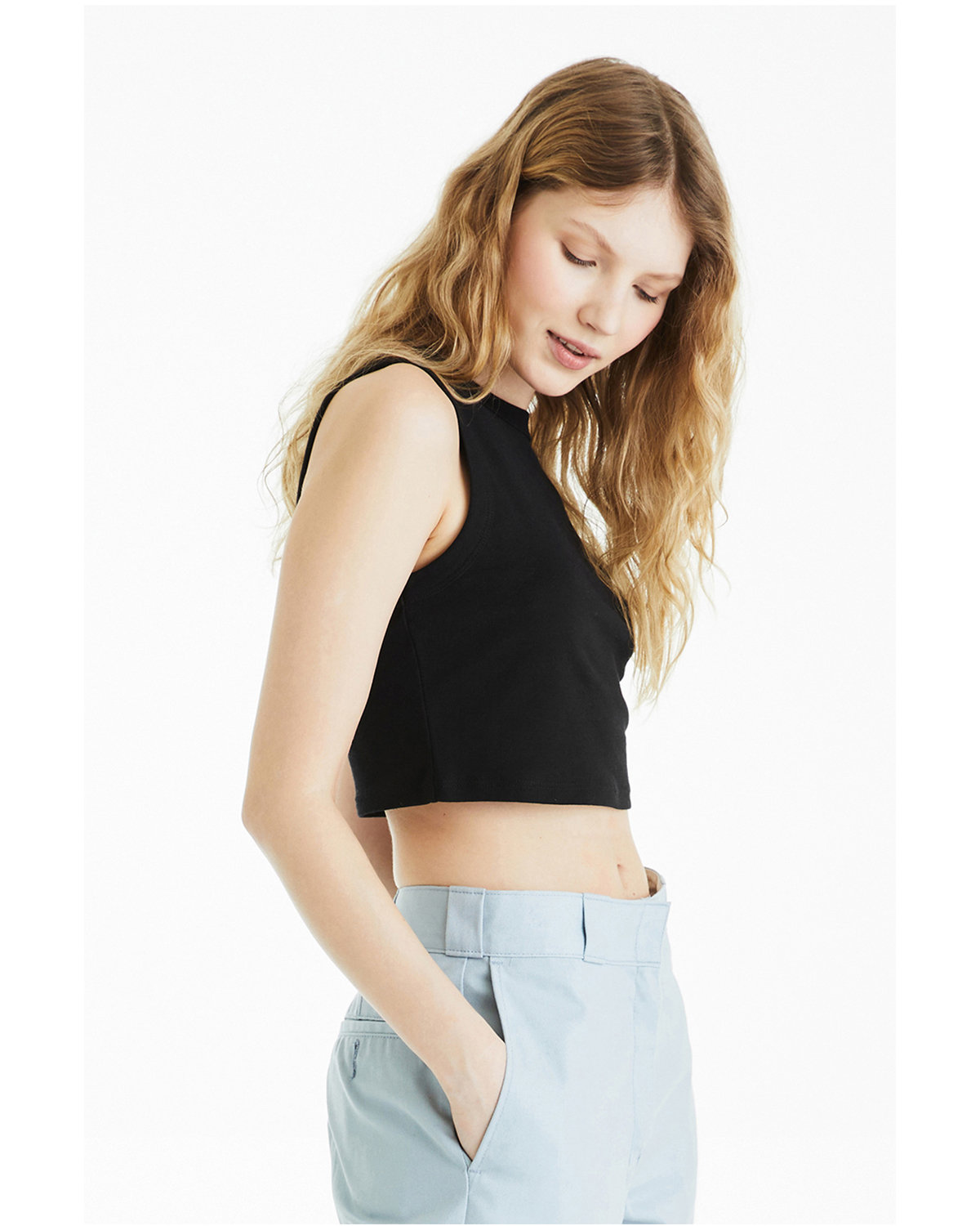 1013BE Bella + Canvas Ladies Micro Rib Muscle Crop Tank 1013BE Bella + Canvas Ladies Micro Rib Muscle Crop Tank - Siide Image