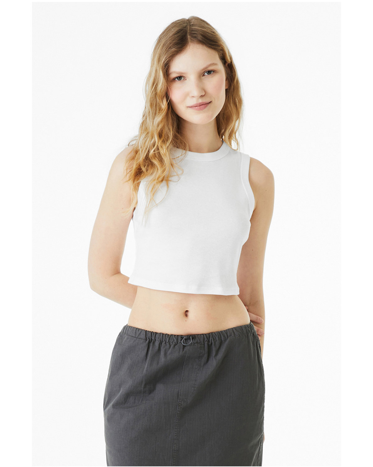 1013BE Bella + Canvas Ladies Micro Rib Muscle Crop Tank 1013BE Bella + Canvas Ladies Micro Rib Muscle Crop Tank