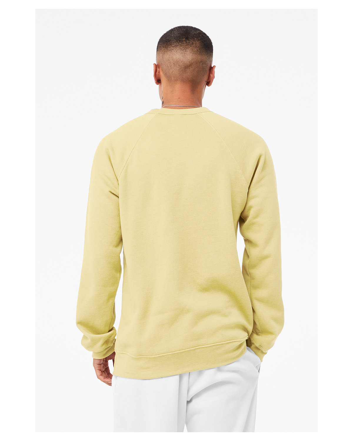 3901 Bella + Canvas Unisex Sponge Fleece Raglan Crewneck Sweatshirt - Back Image