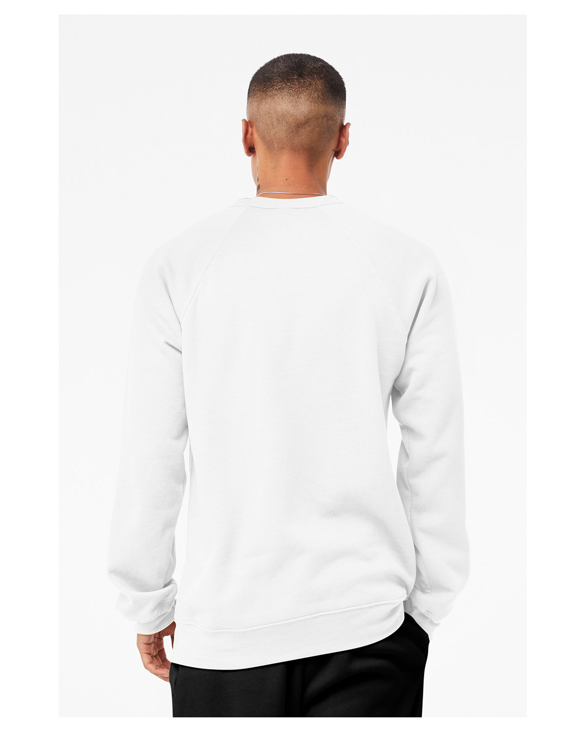 3901 Bella + Canvas Unisex Sponge Fleece Raglan Crewneck Sweatshirt - Back Image