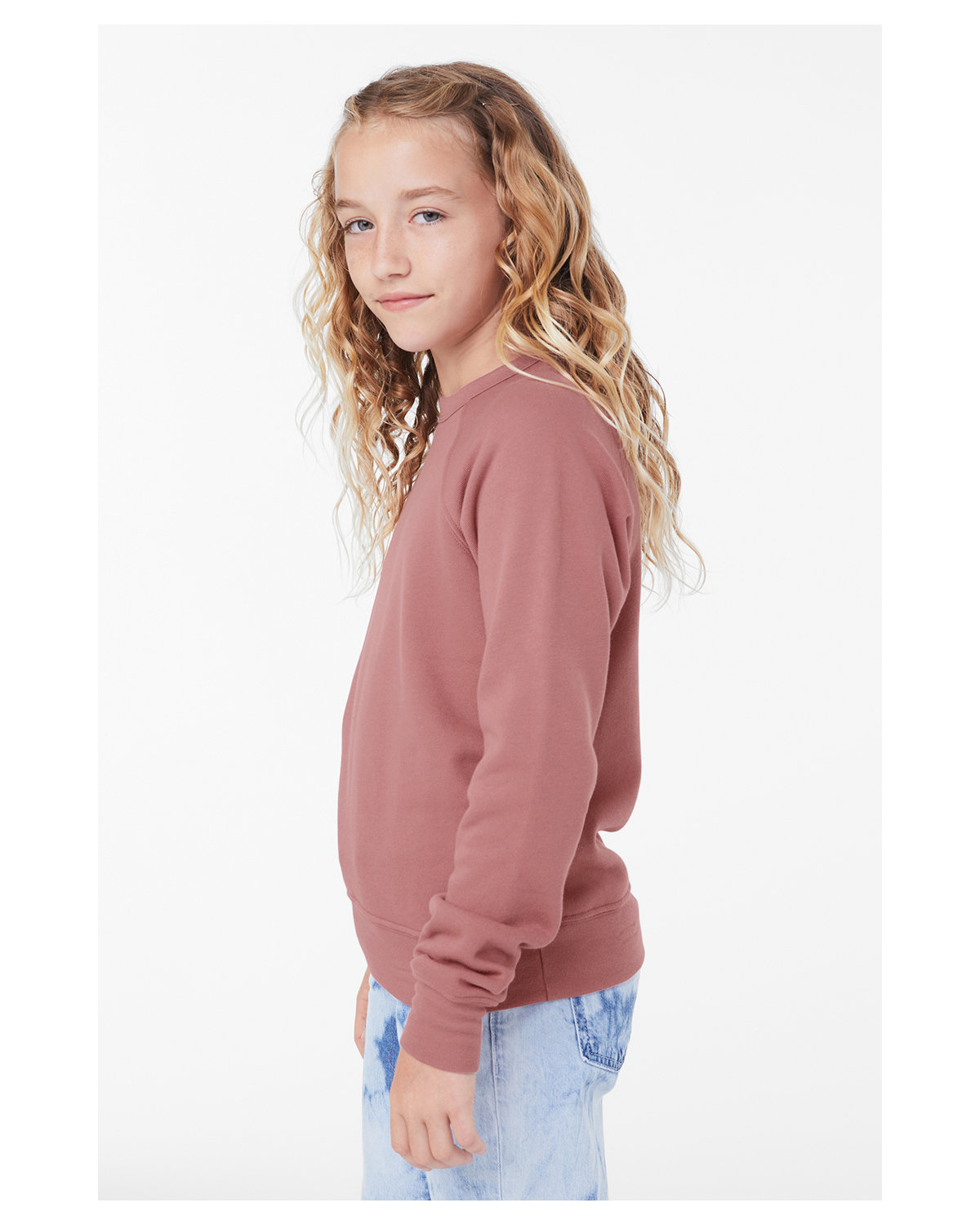 3901Y Bella + Canvas Youth Sponge Fleece Raglan Sweatshirt - Siide Image