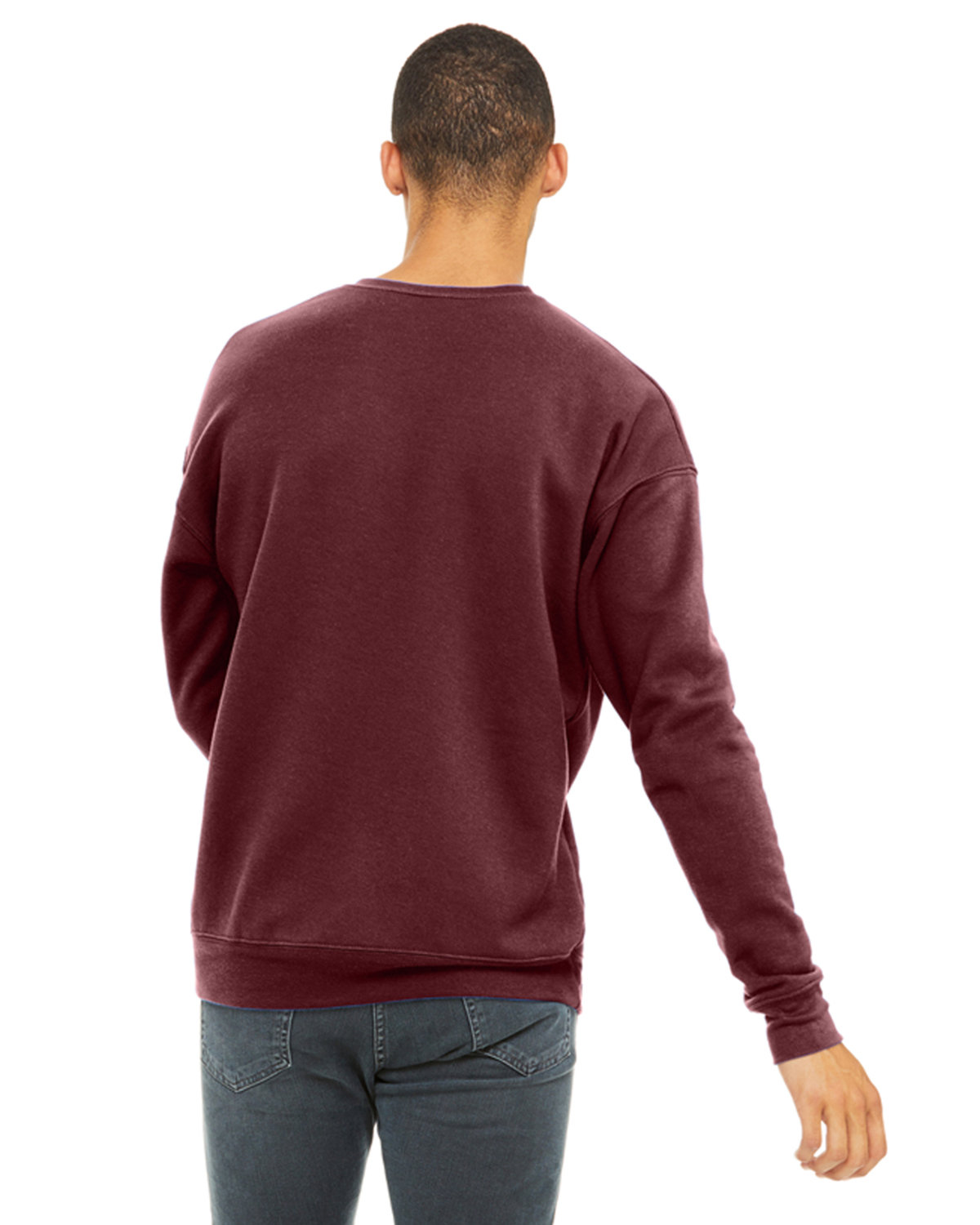 Bella Canvas 3945 3945 Bella + Canvas Unisex Sponge Fleece Drop Shoulder Crewneck Sweatshirt - Back Image