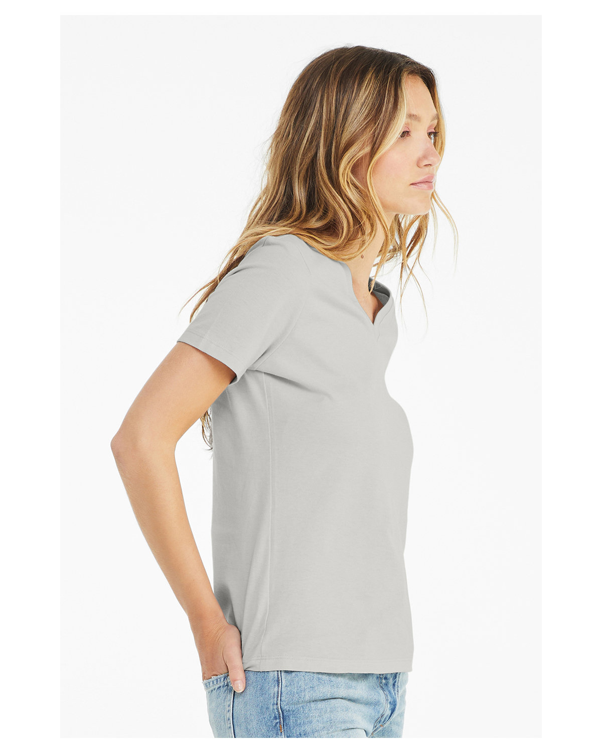 6405 Bella + Canvas Women’s Relaxed Jersey V-Neck Tee - Siide Image
