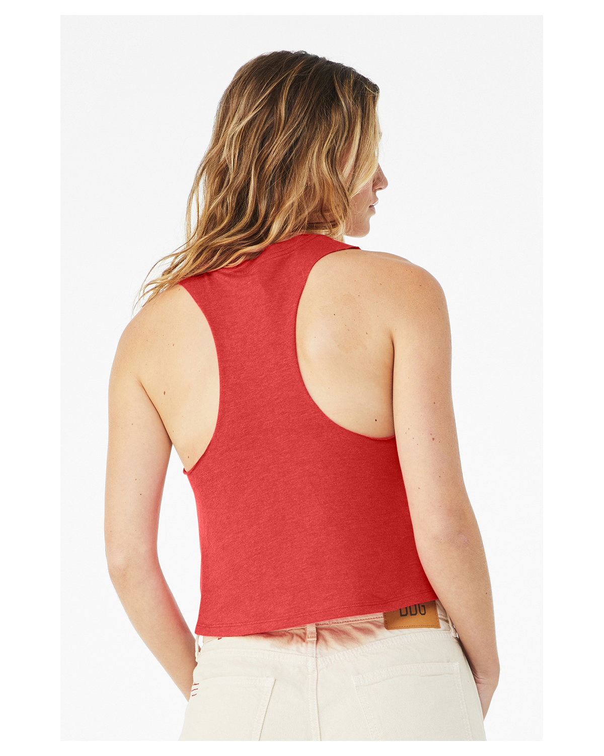 6682 Bella + Canvas Womens Racerback Cropped Tank - Back Image