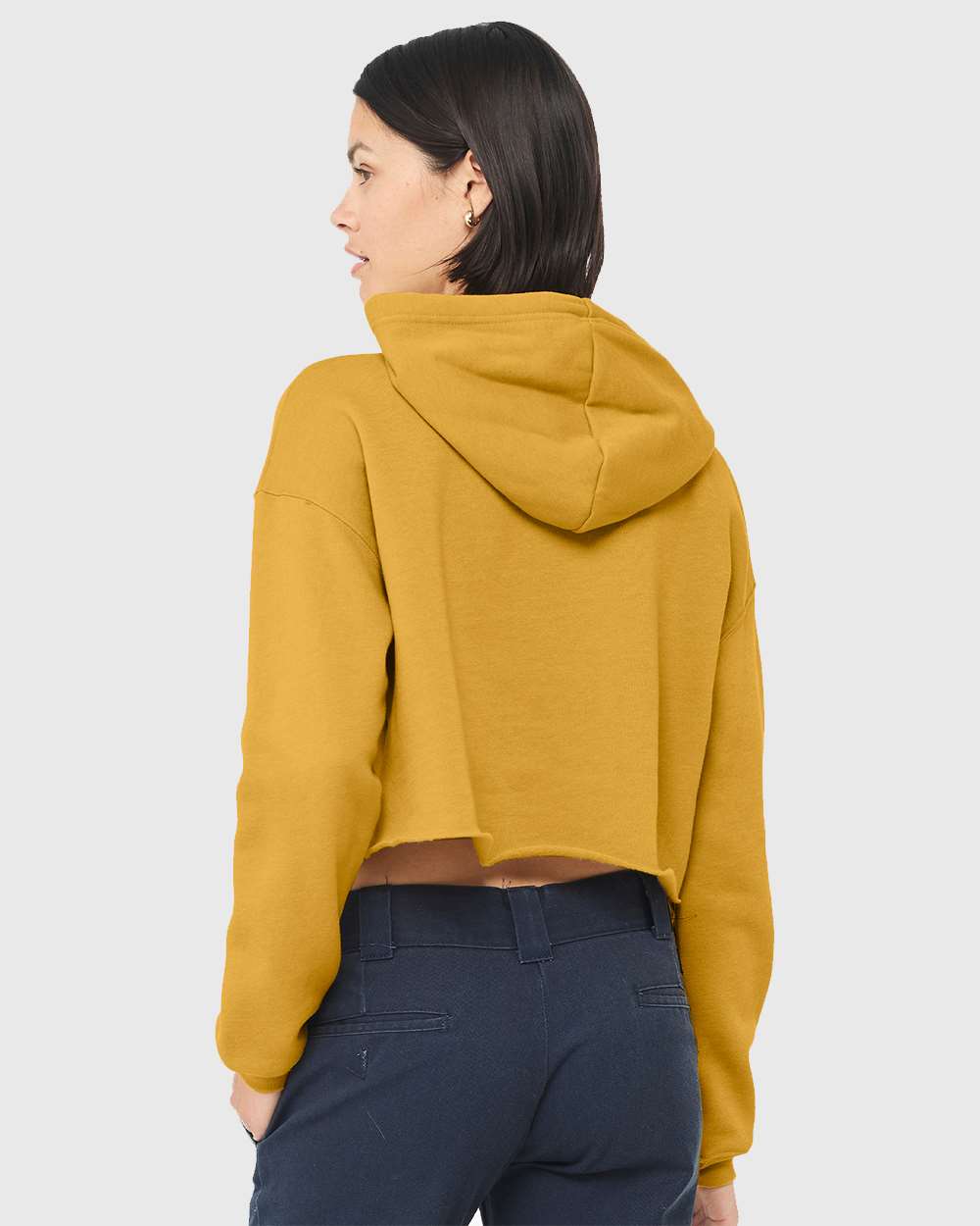 7502 Bella + Canvas Womens Cropped Fleece Hoodie - Back Image