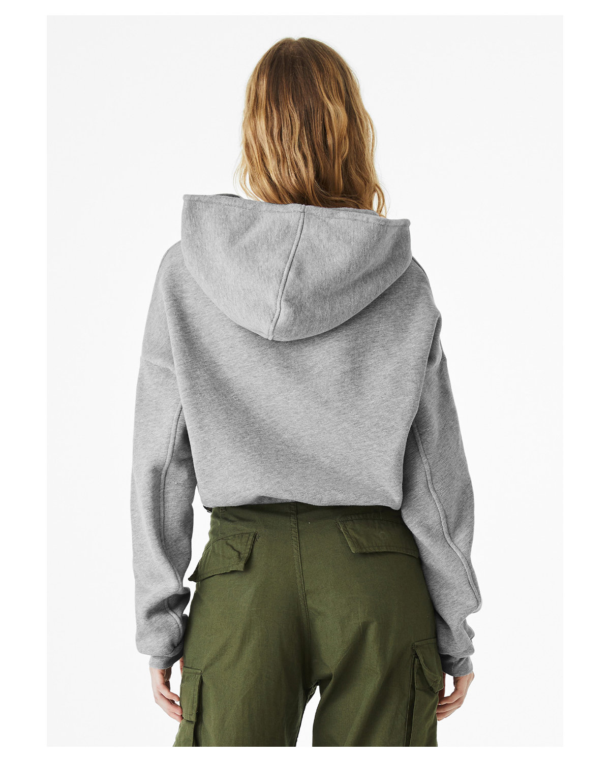 7506C Bella + Canvas Ladies Sponge Fleece Cinched Bottom Hooded Sweatshirt 7506C Bella + Canvas Ladies Sponge Fleece Cinched Bottom Hooded Sweatshirt - Back Image