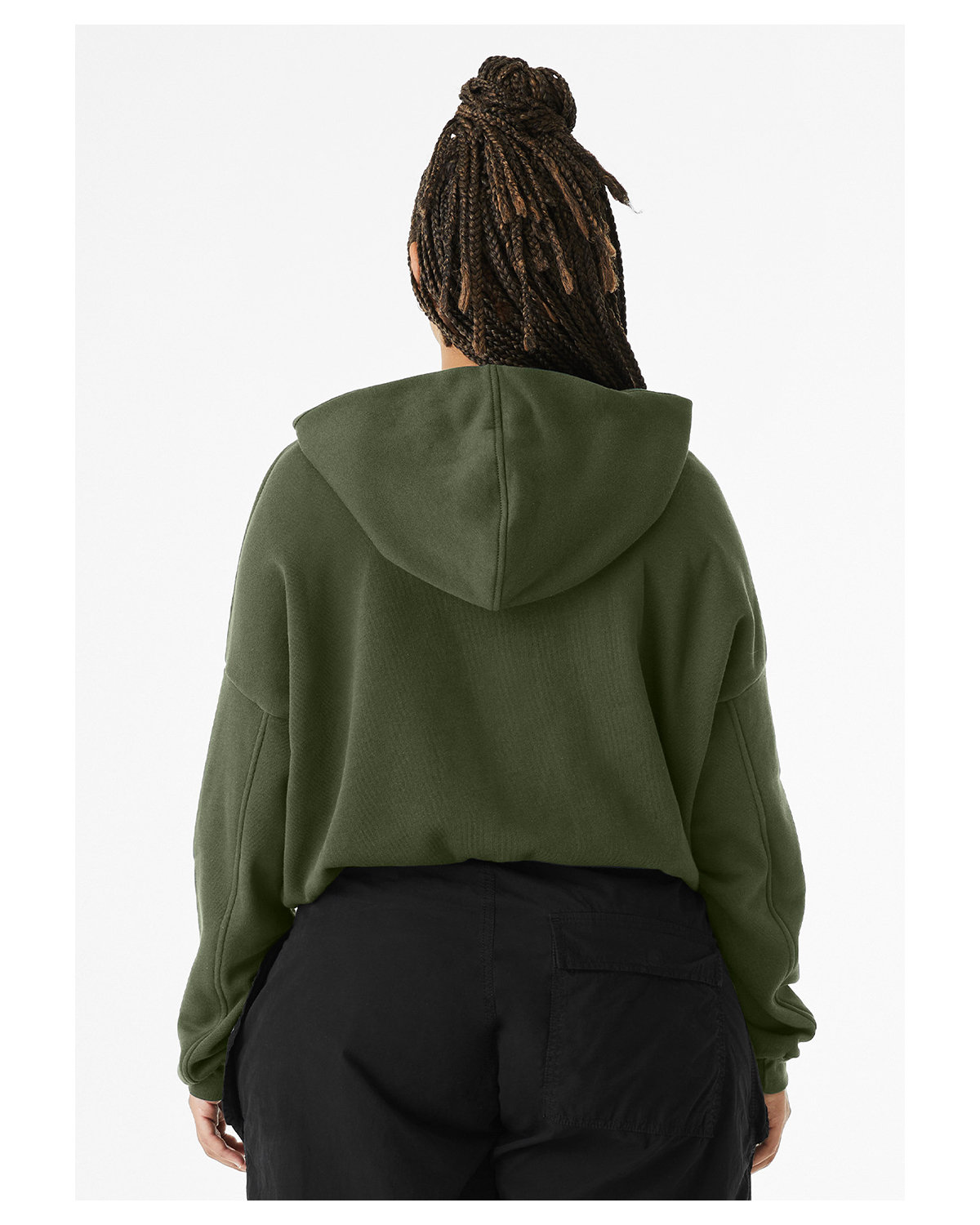 7506C Bella + Canvas Ladies Sponge Fleece Cinched Bottom Hooded Sweatshirt 7506C Bella + Canvas Ladies Sponge Fleece Cinched Bottom Hooded Sweatshirt - Back Image