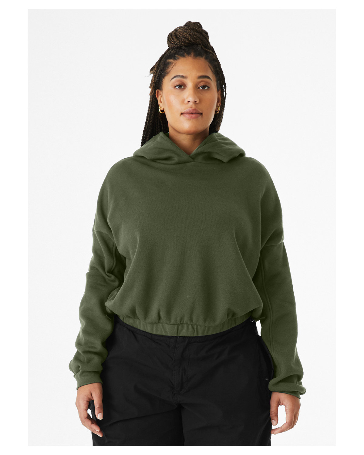 7506C Bella + Canvas Ladies Sponge Fleece Cinched Bottom Hooded Sweatshirt 7506C Bella + Canvas Ladies Sponge Fleece Cinched Bottom Hooded Sweatshirt