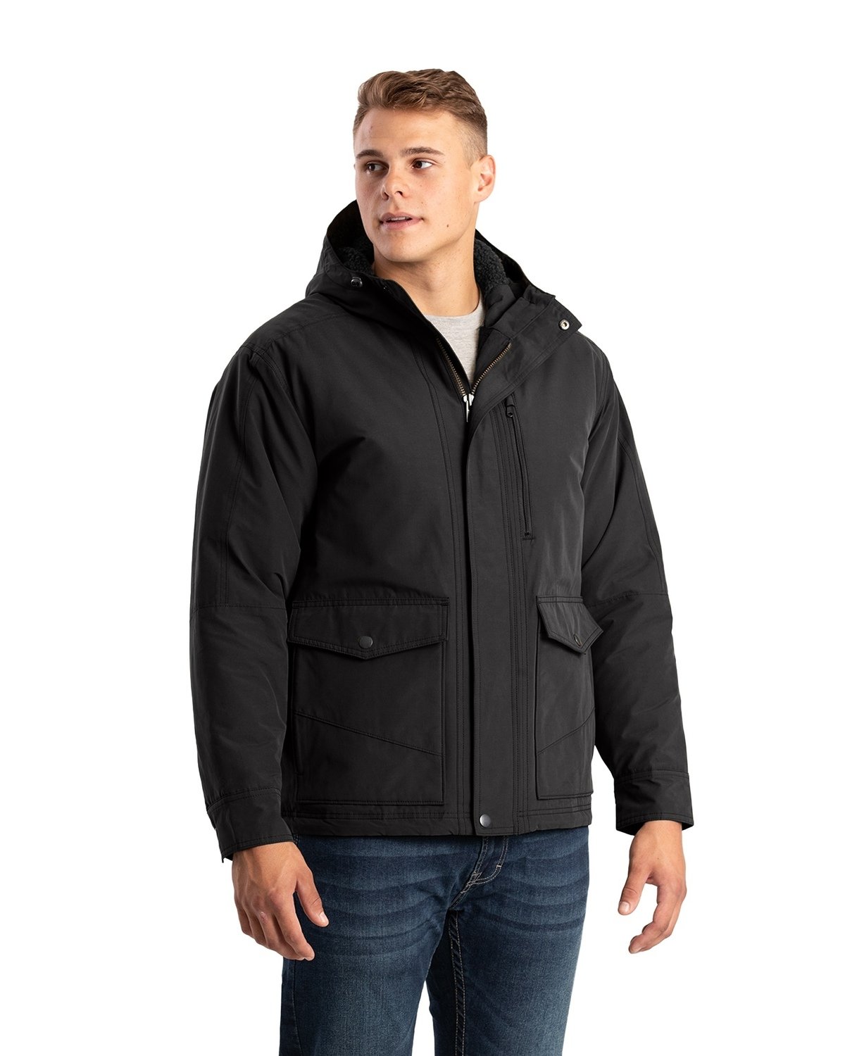 HJ67 Berne Mens Highland Quilt-Lined Micro-Duck Hooded Jacket Zoom Image