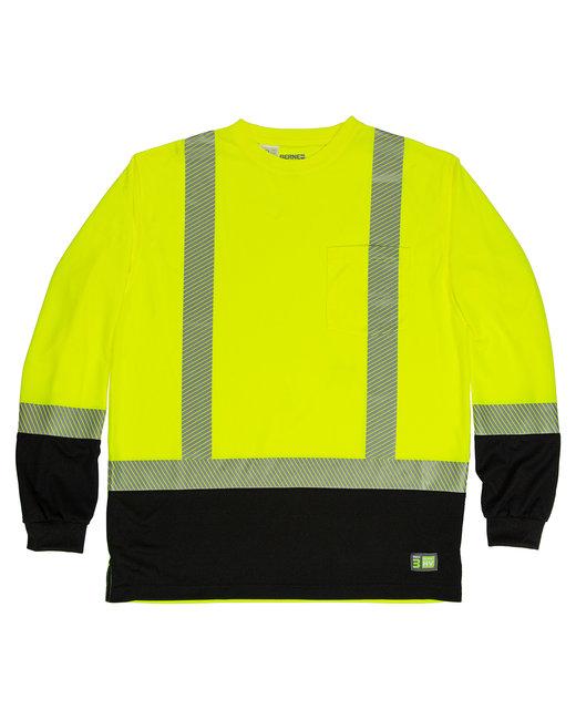 HVK018 Berne Mens Hi-Vis Class 3 Color Blocked Long-Sleeve T-Shirt Zoom Image
