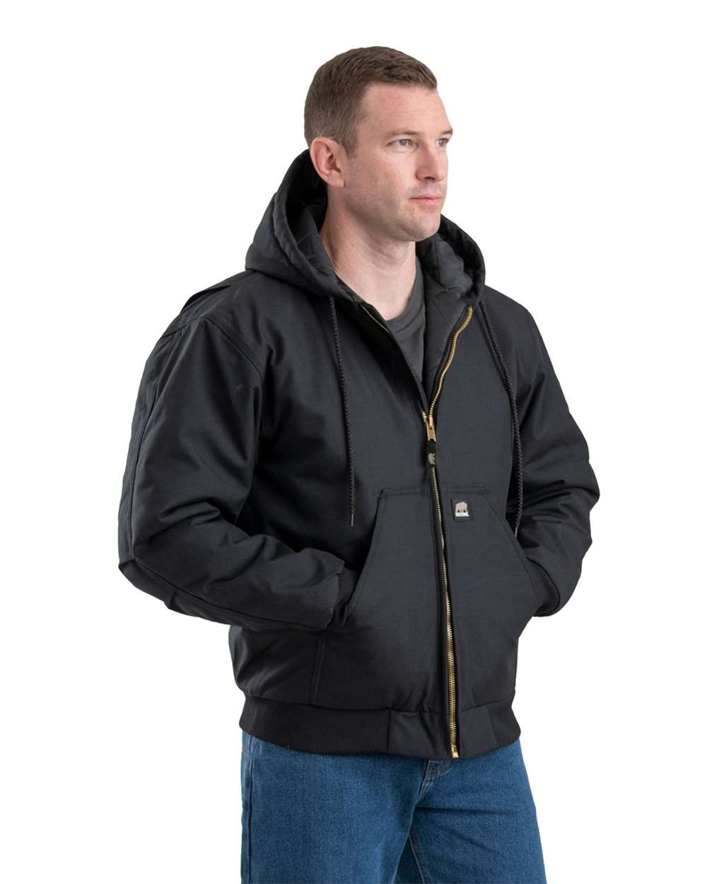 NJ51 Berne Mens ICECAP Insulated Hooded Jacket - Siide Image
