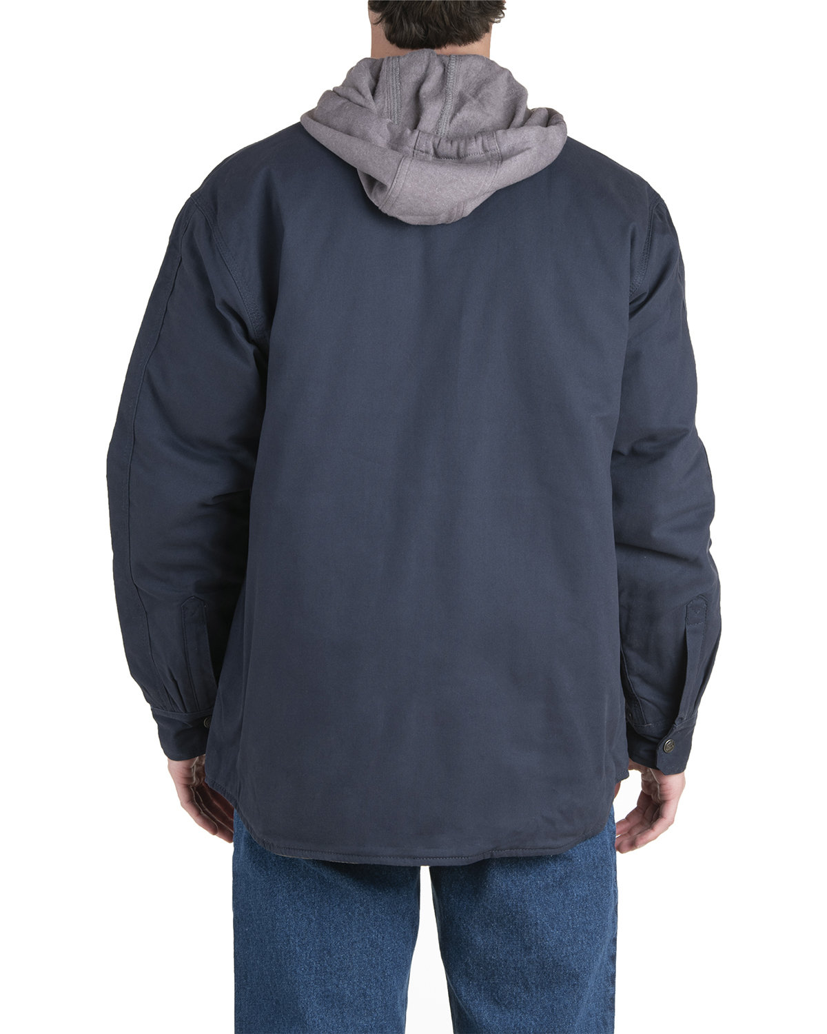 SH68 Berne Mens Throttle Hooded Shirt Jacket - Back Image