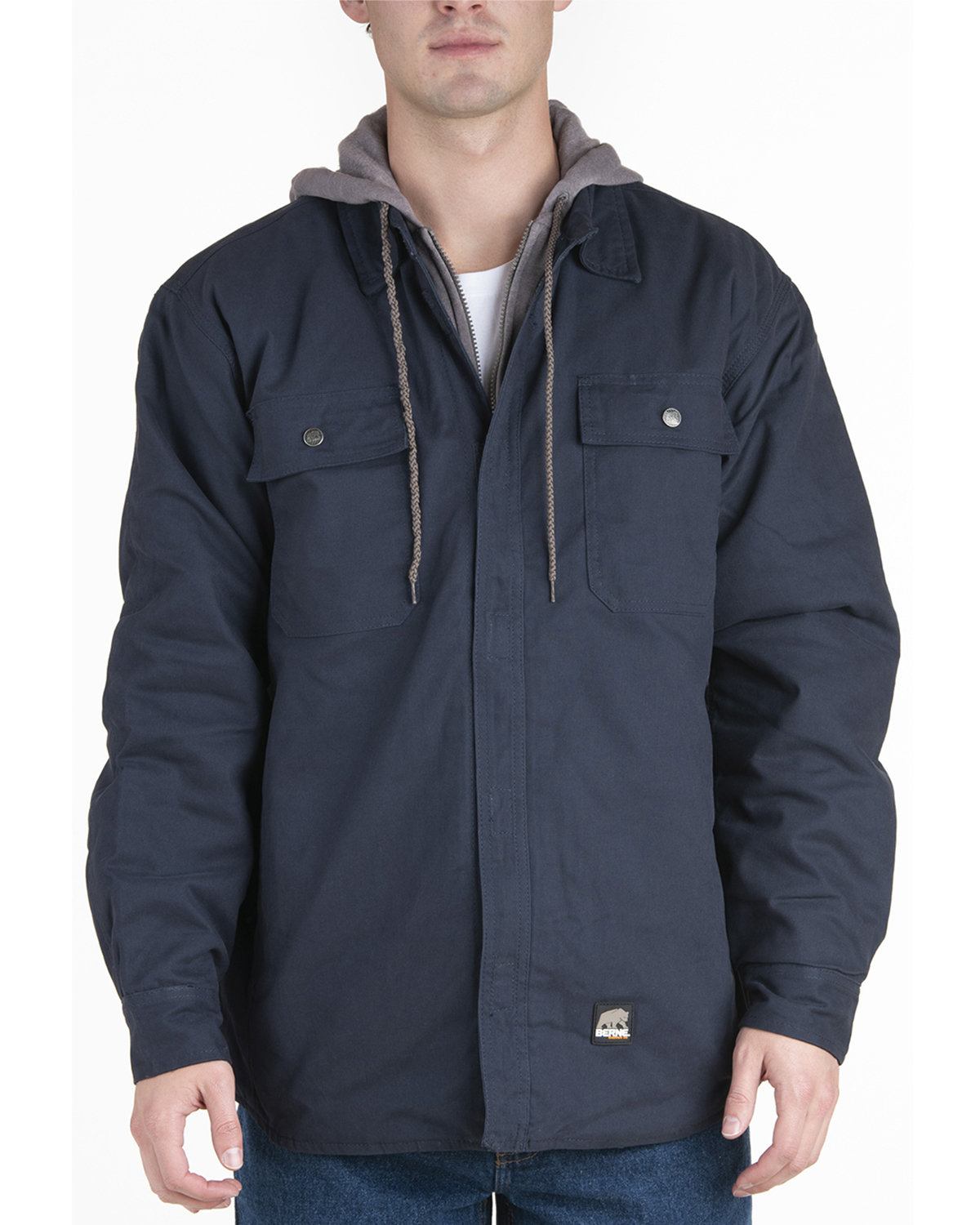 SH68 Berne Mens Throttle Hooded Shirt Jacket