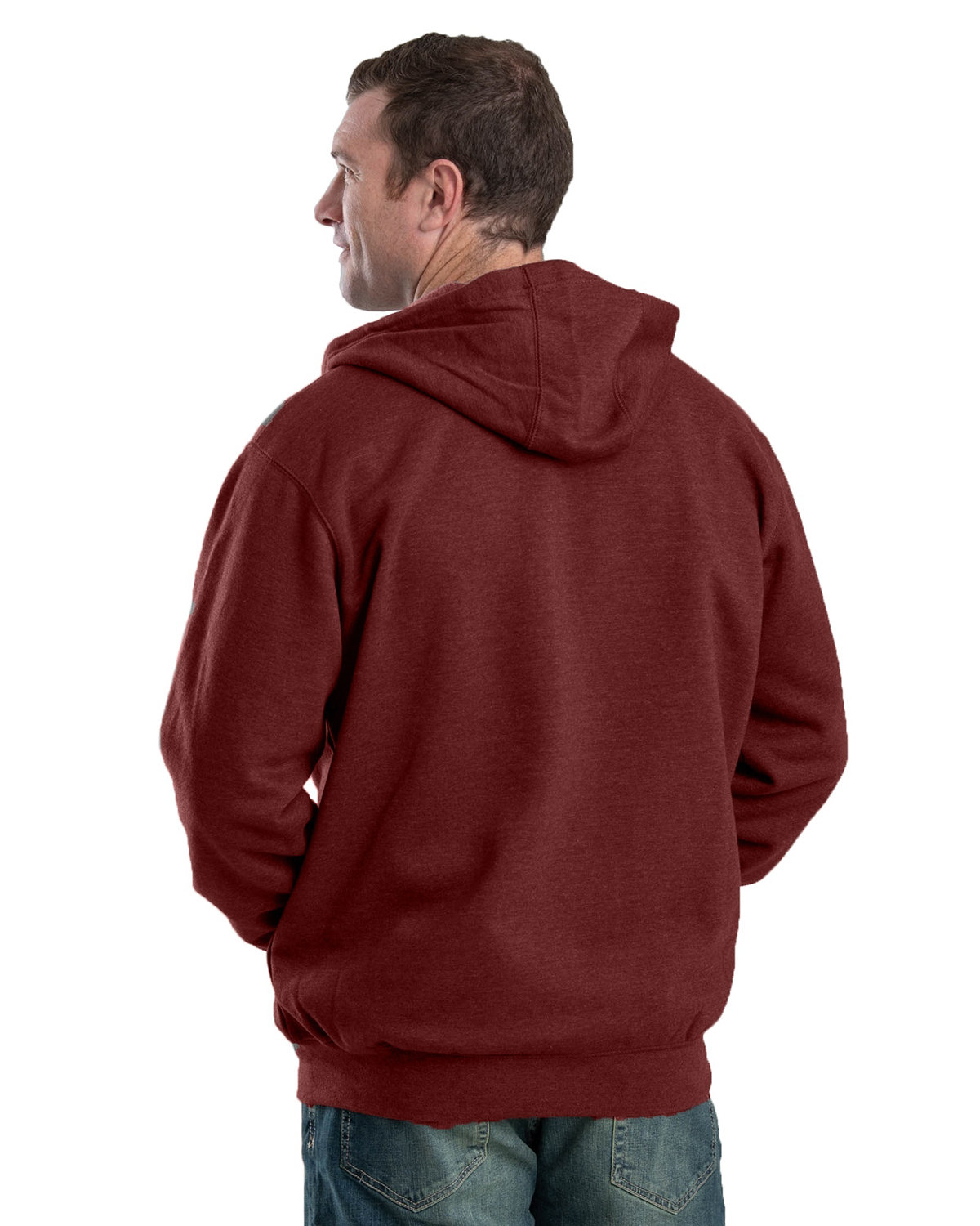 SZ413 Berne Mens Heritage Full-Zip Hooded Sweatshirt - Back Image