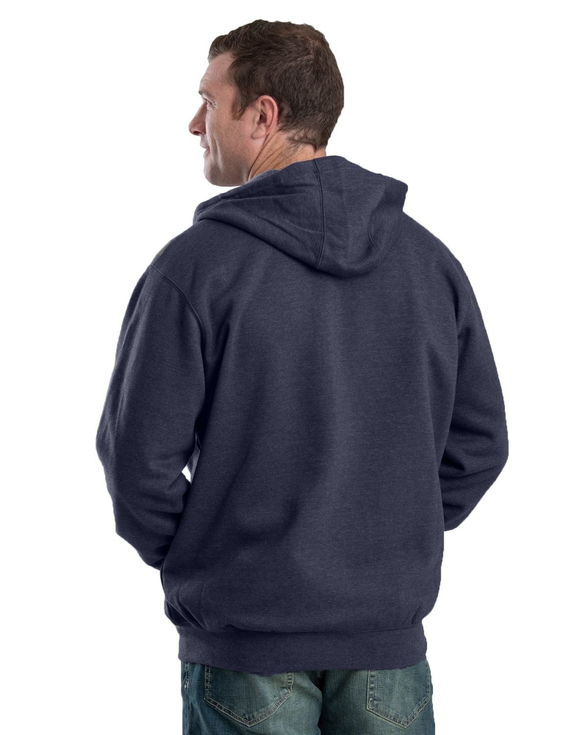 SZ413 Berne Mens Heritage Full-Zip Hooded Sweatshirt - Back Image