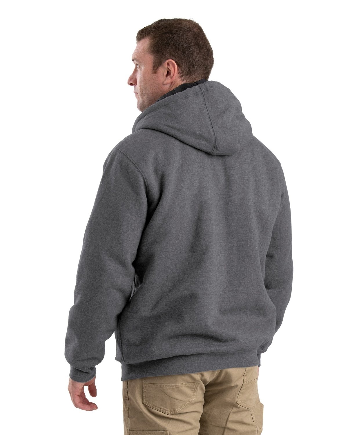 SZ612 Berne Mens Glacier Full-Zip Hooded Jacket - Back Image
