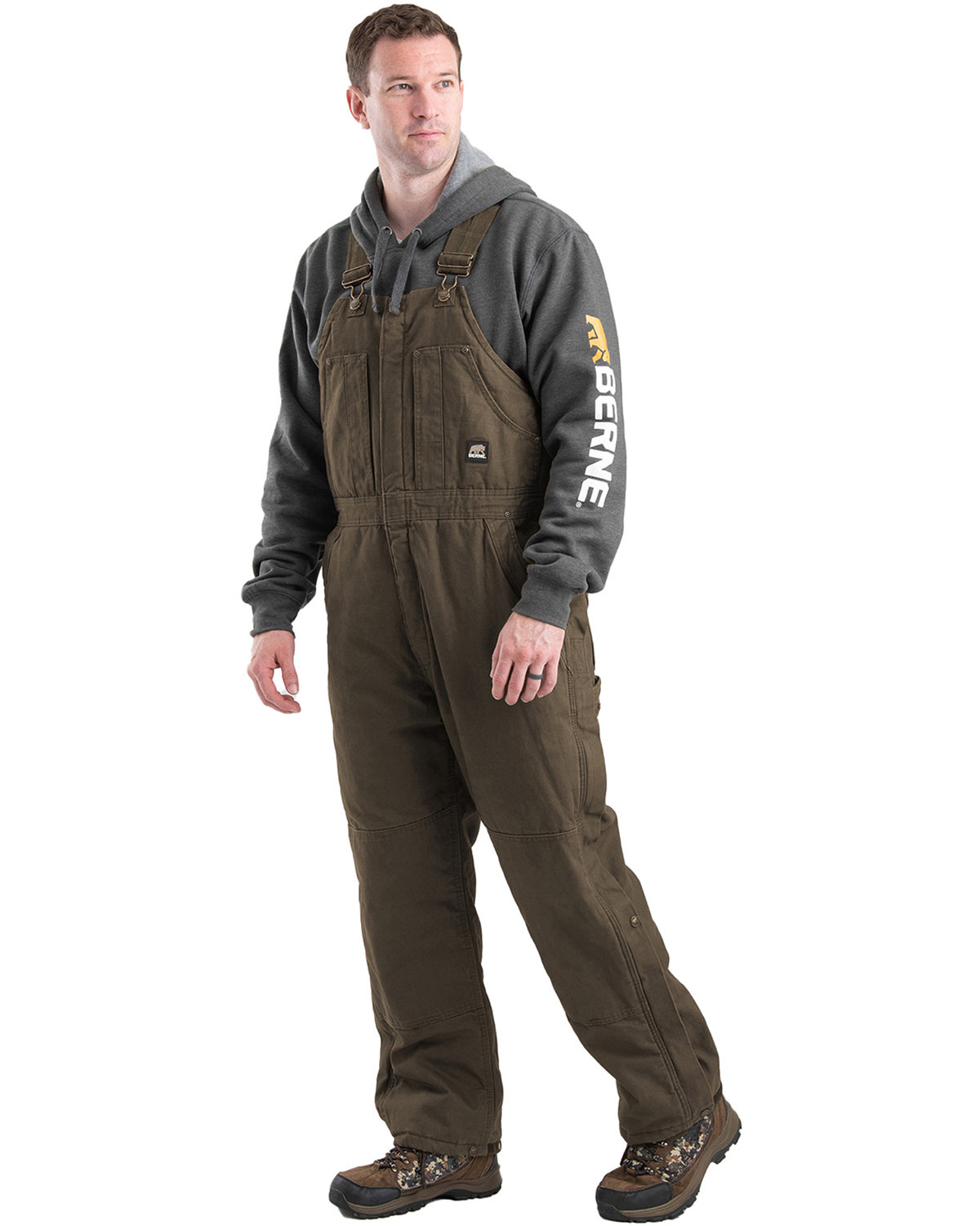 B377 Berne Mens Heartland Insulated Washed Duck Bib Overall B377 Berne Mens Heartland Insulated Washed Duck Bib Overall