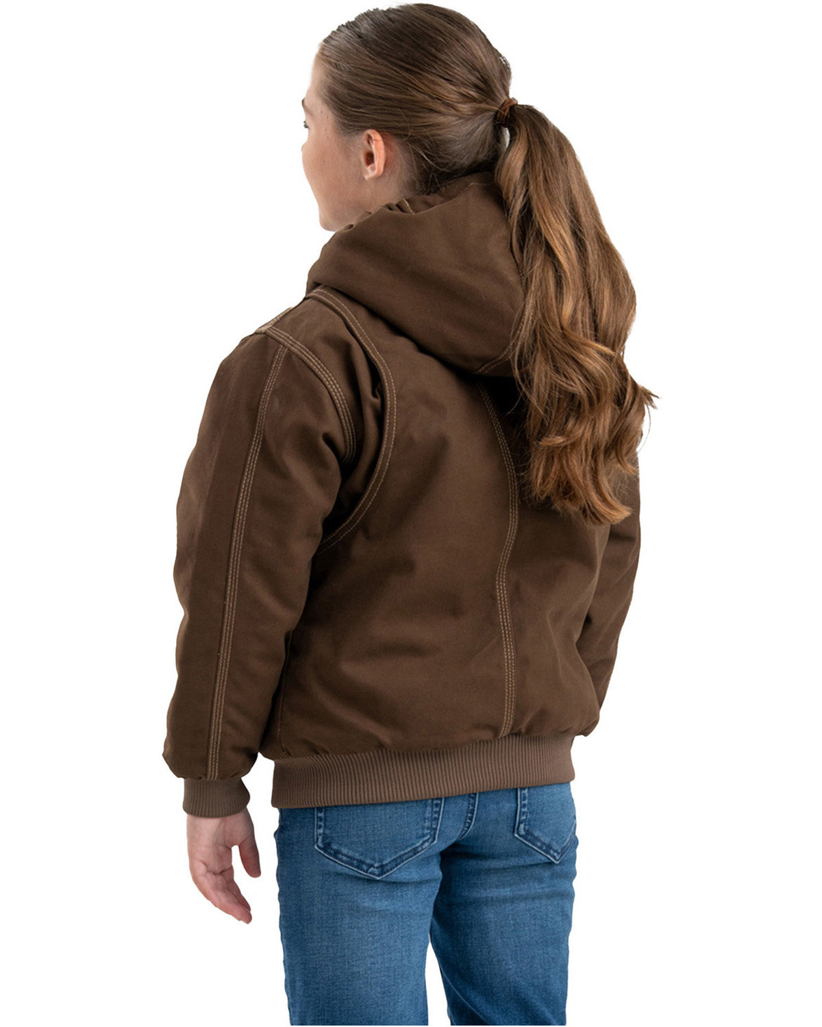 BHJ61 Berne Youth Highland Softstone Duck Hooded Jacket - Back Image