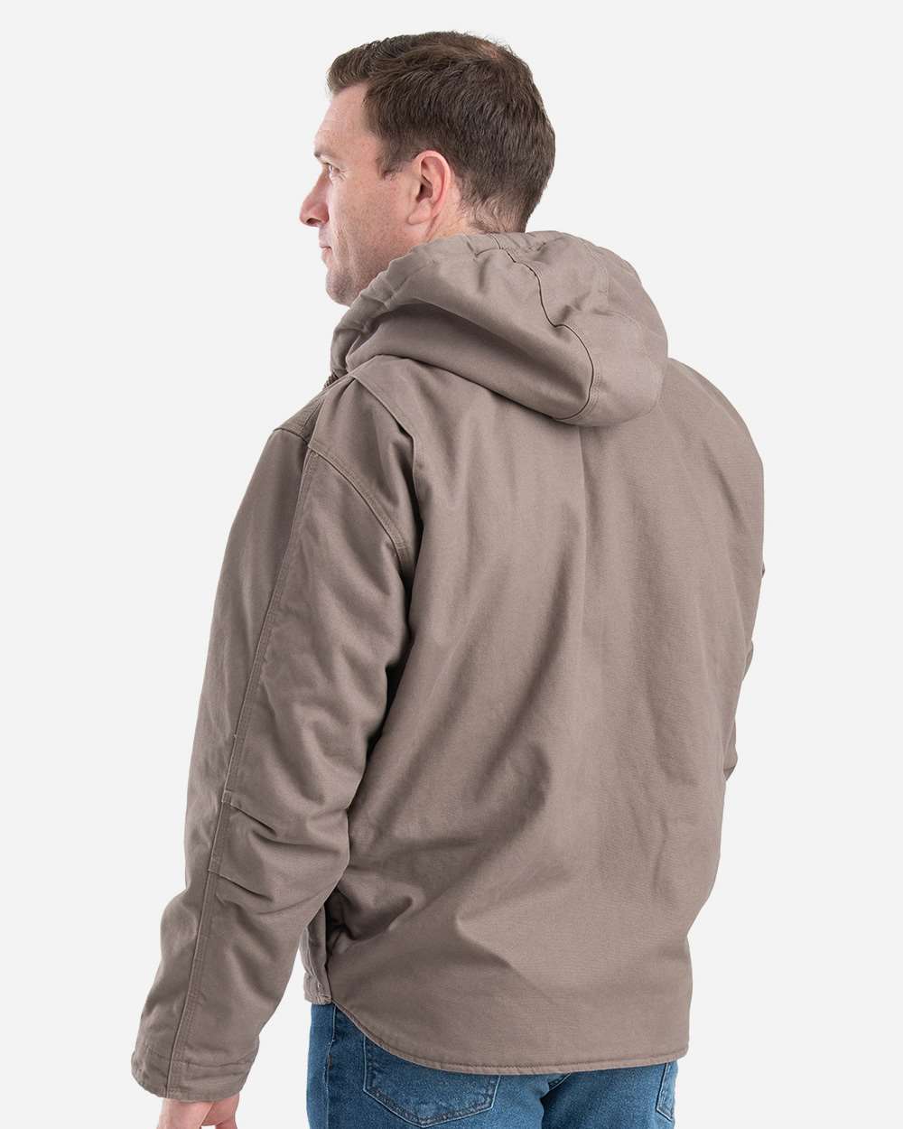 HJ626 Berne Mens Heartland Washed Duck Hooded Work Coat HJ626 Berne Mens Heartland Washed Duck Hooded Work Coat - Back Image