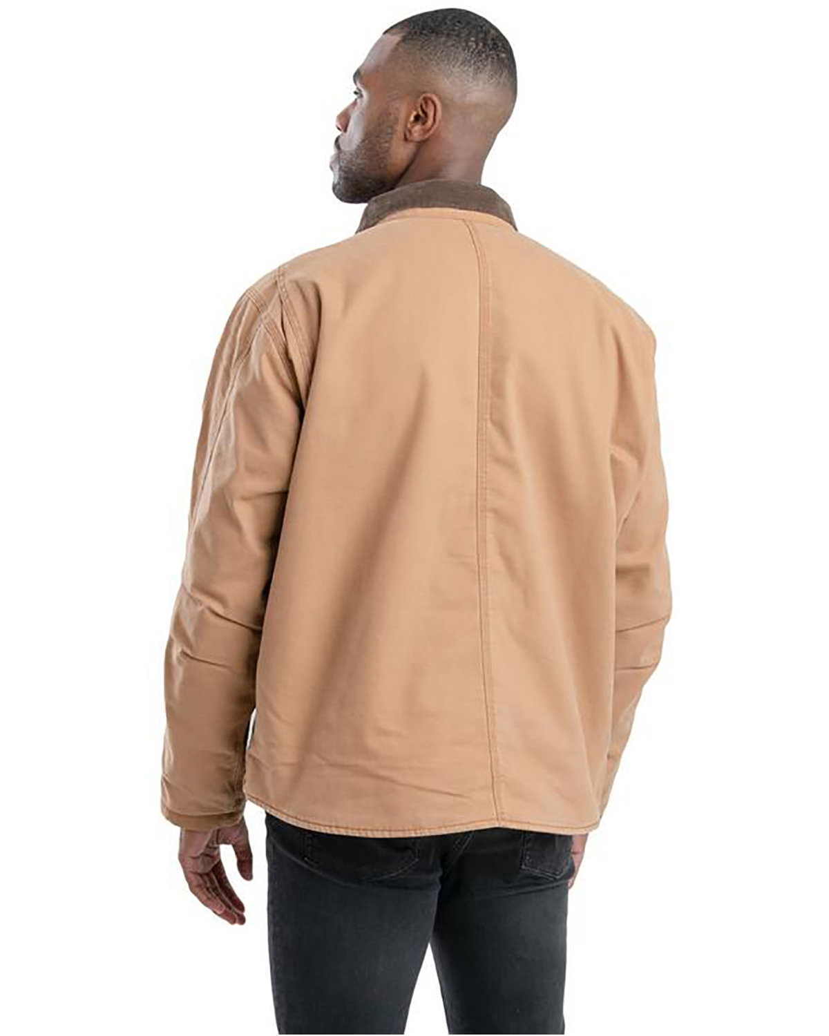 J58T Berne Tall Vintage Washed Sherpa-Lined Work Jacket - Back Image