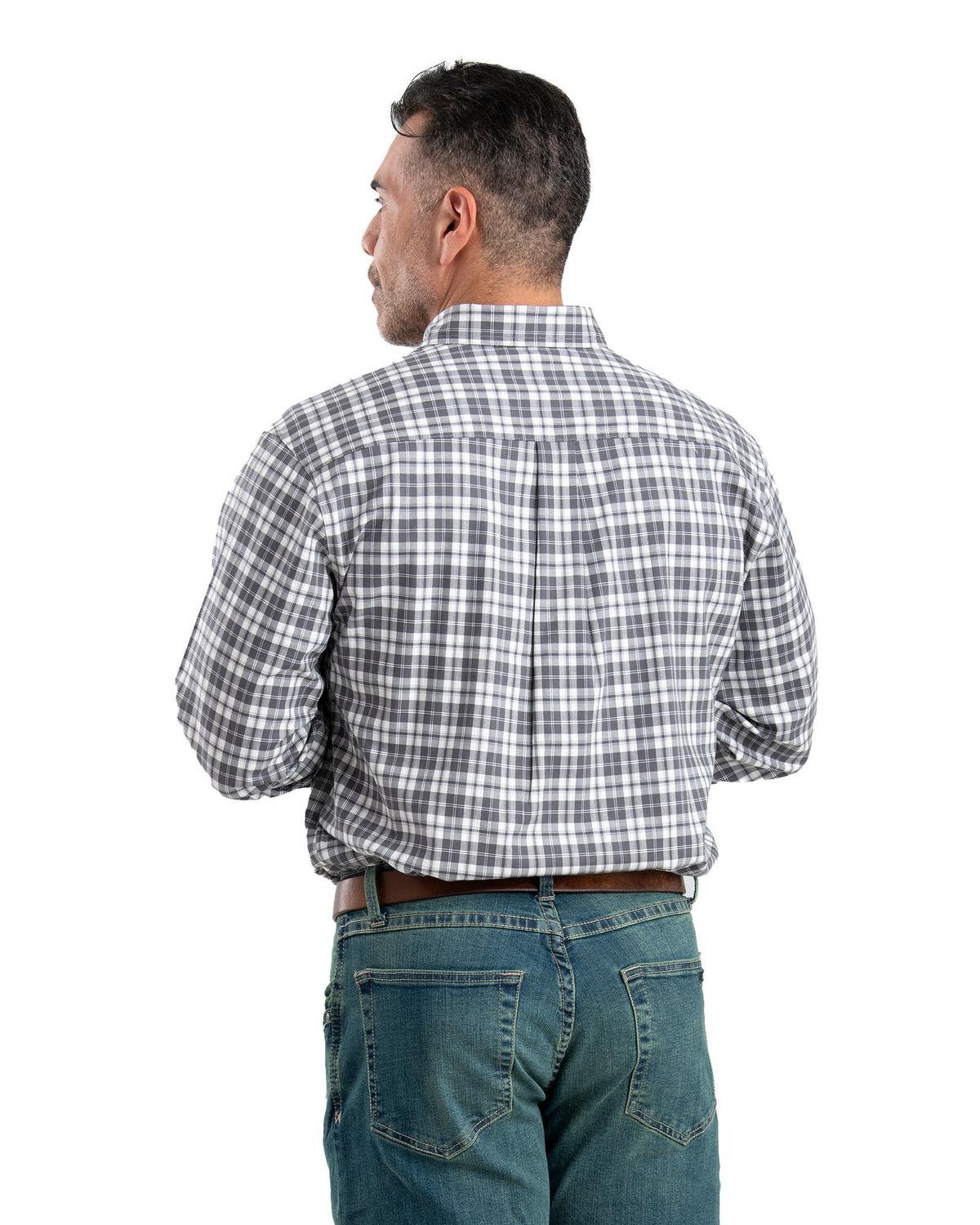 SH26 Berne Mens Foreman Flex180 Button-Down Woven Shirt - Back Image