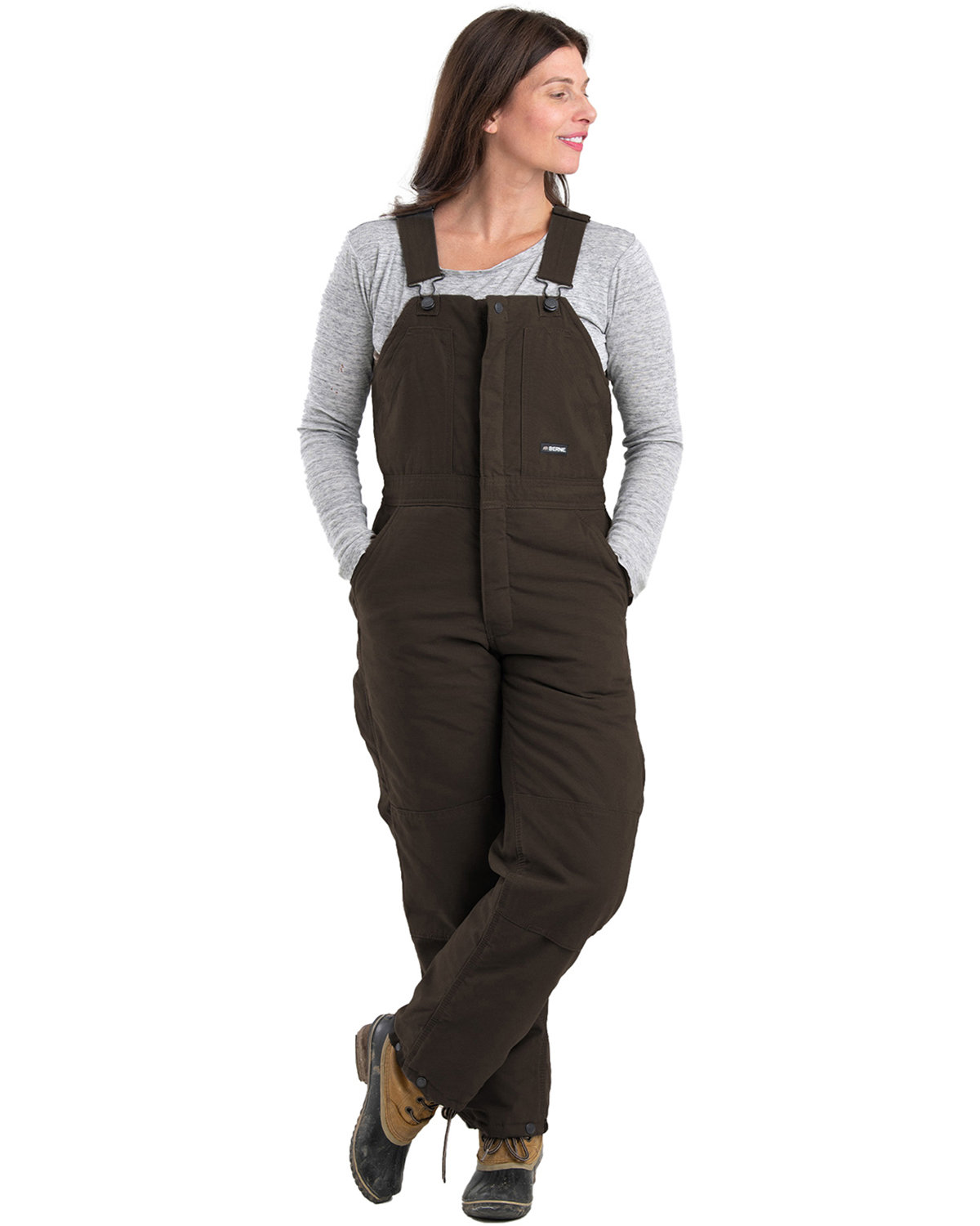 WB515 Berne Ladies Softstone Duck Insulated Bib Overall