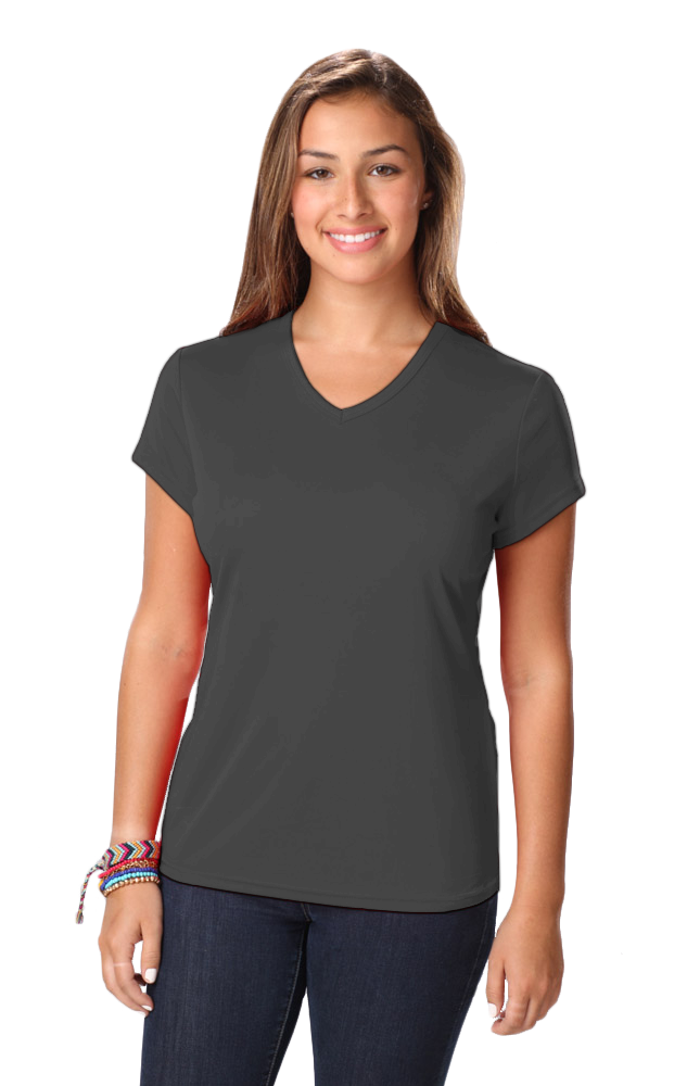 BG6302 Blue Generation Ladies Value Wicking V-Neck Tee