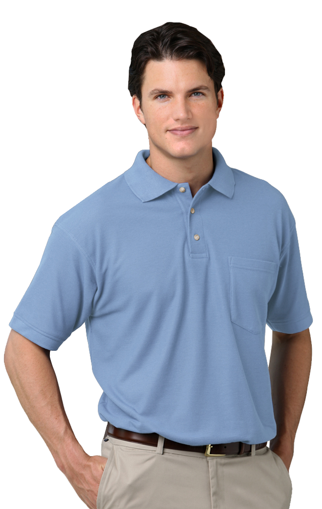 BG7202 Blue Generation Mens Teflon Pique Polo with Pocket