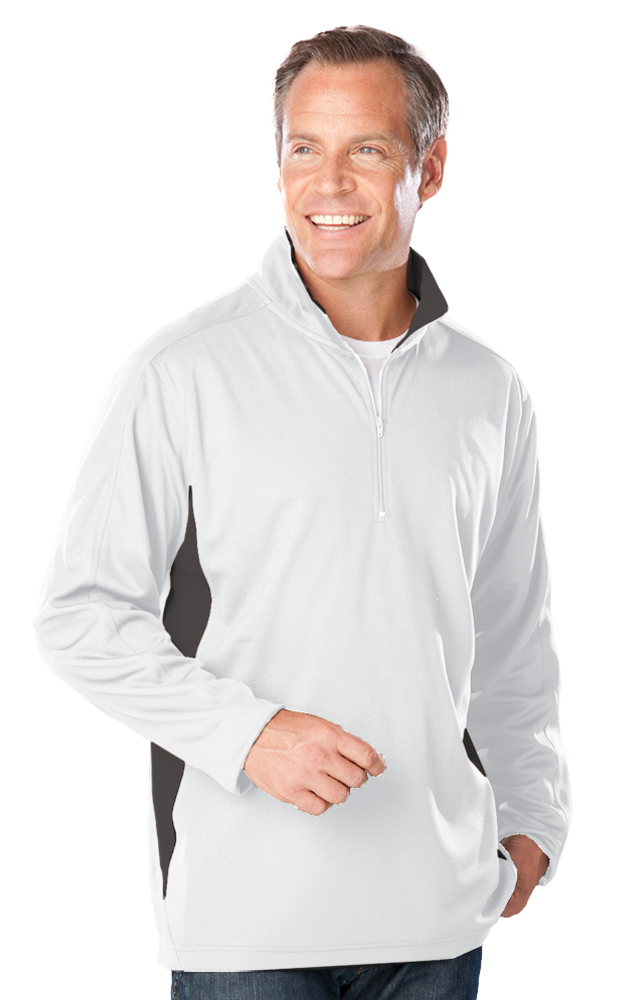 BG7222 Blue Generation Mens Wicking L/S Zip Pullover Zoom Image