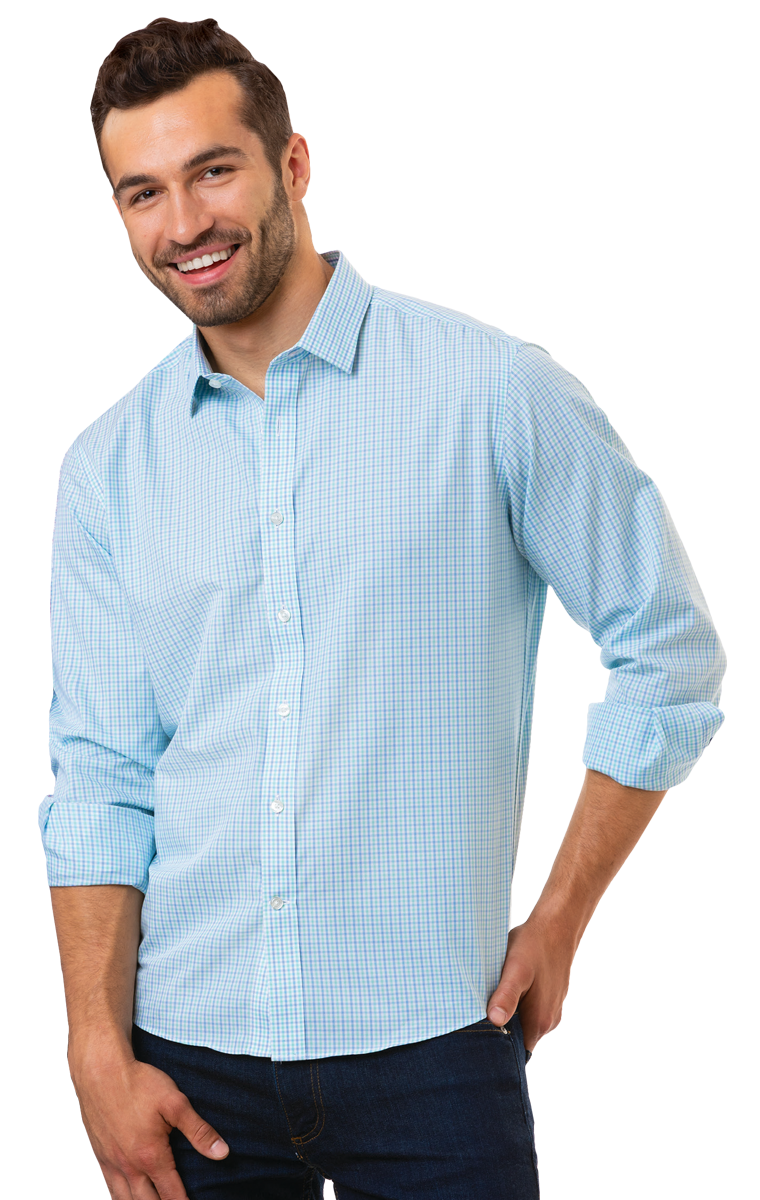 BG7270 Blue Generation Mens L/S Tricolor Plaid