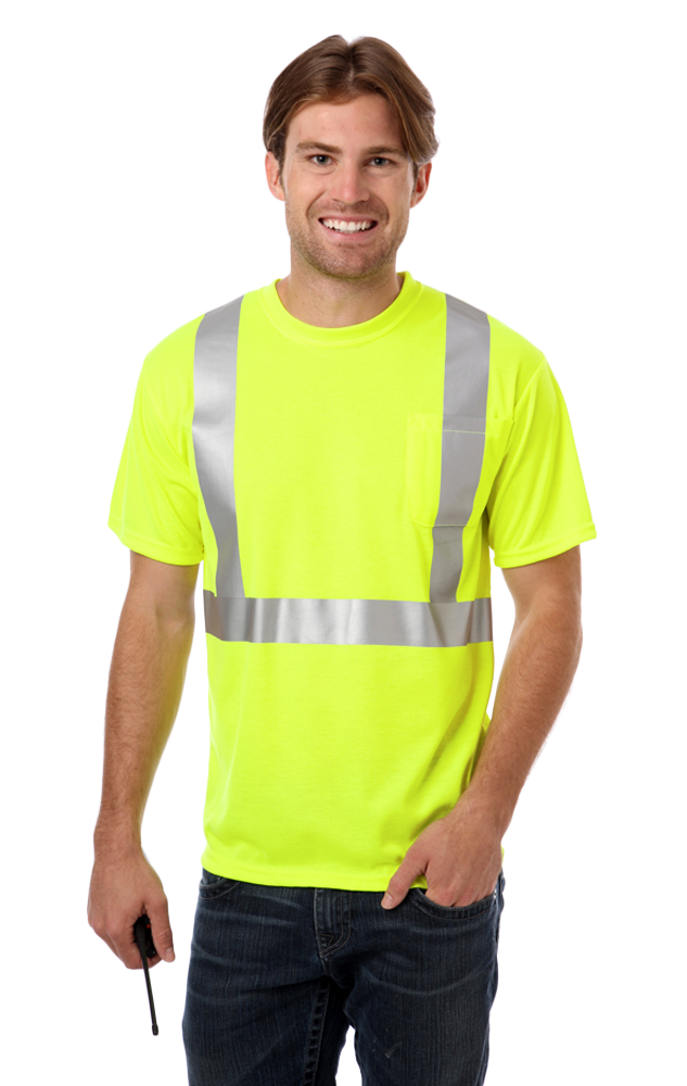 BG7511 Blue Generation Adult Hi-Visibility Tee with Reflective Tape BG7511 Blue Generation Adult Hi-Visibility Tee with Reflective Tape