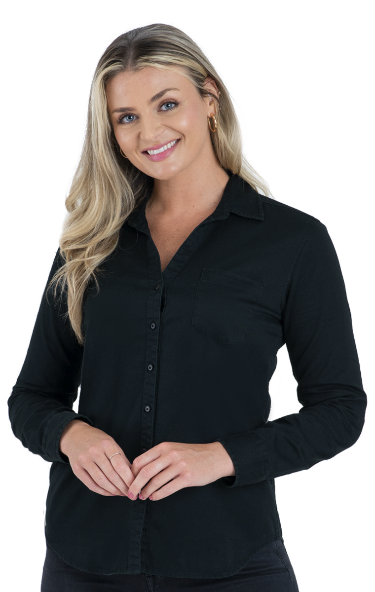 BG8203 Blue Generation Ladies L/S Untucked Denim BG8203 Blue Generation Ladies L/S Untucked Denim