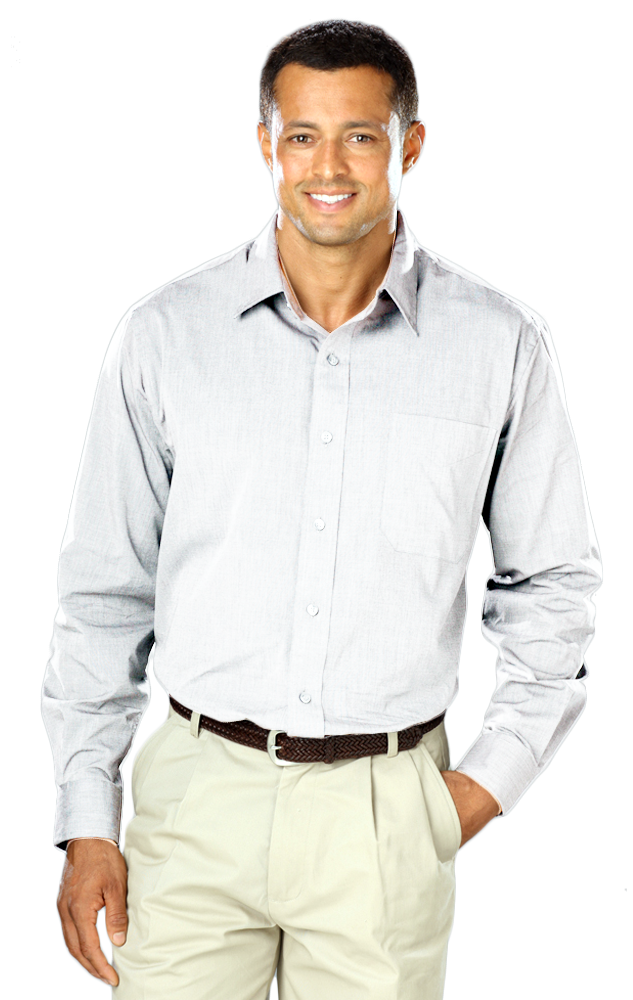 BG8215 Blue Generation Mens L/S Crossweave Shirt