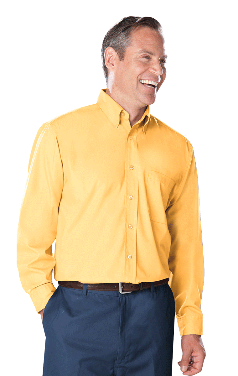 BG8330 Blue Generation Mens L/S Fine Line Twill Shirt