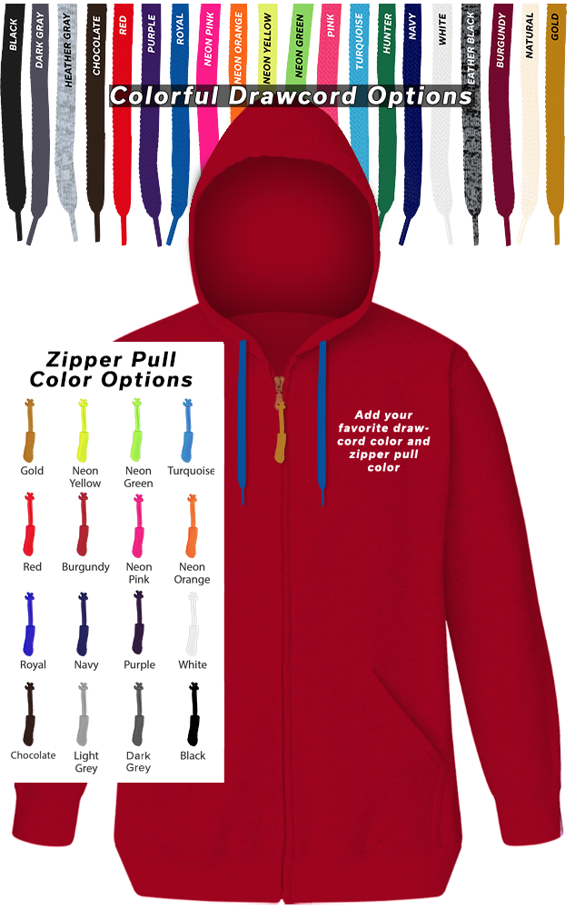 BG9302ZC Blue Generation Custom Drawcord & Zipper Pull Hoodie BG9302ZC Blue Generation Custom Drawcord & Zipper Pull Hoodie